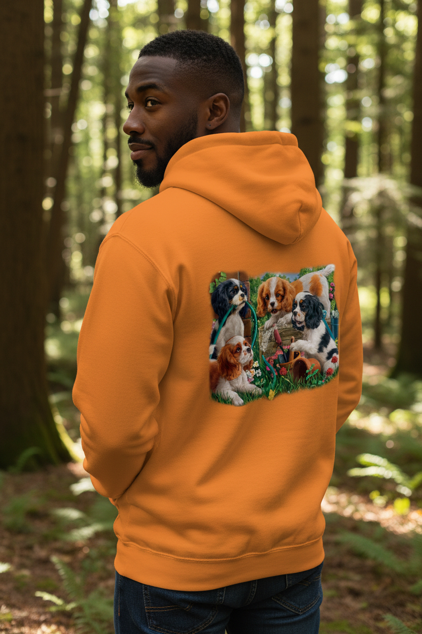 Puppies In The Garden Hoodie