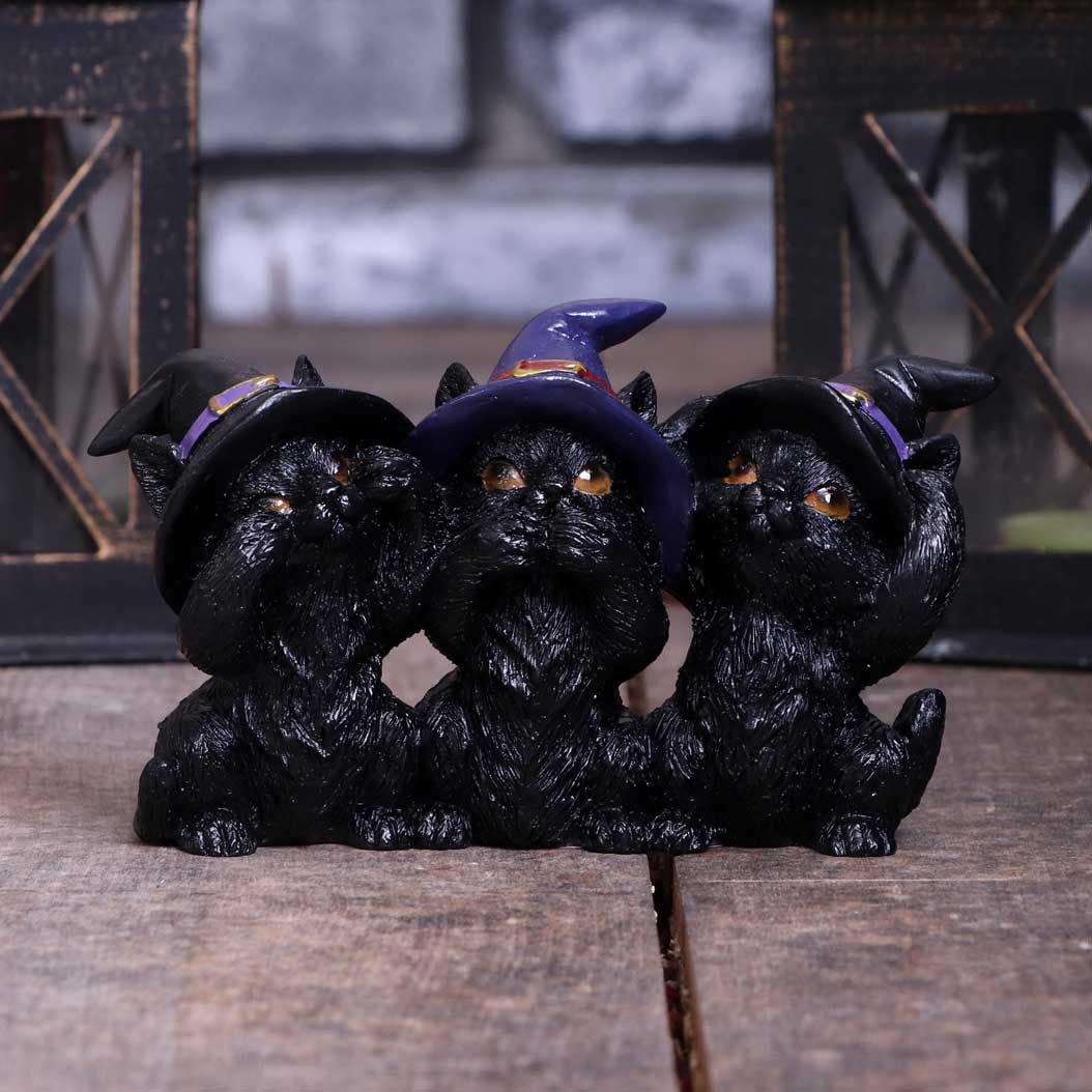 Three Wise Black Cat 11.5cm