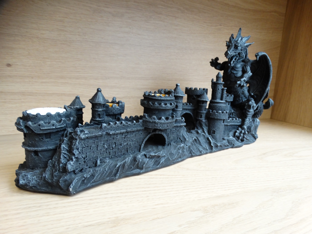 Black Dragon - tealight and candle holder - 45cm
