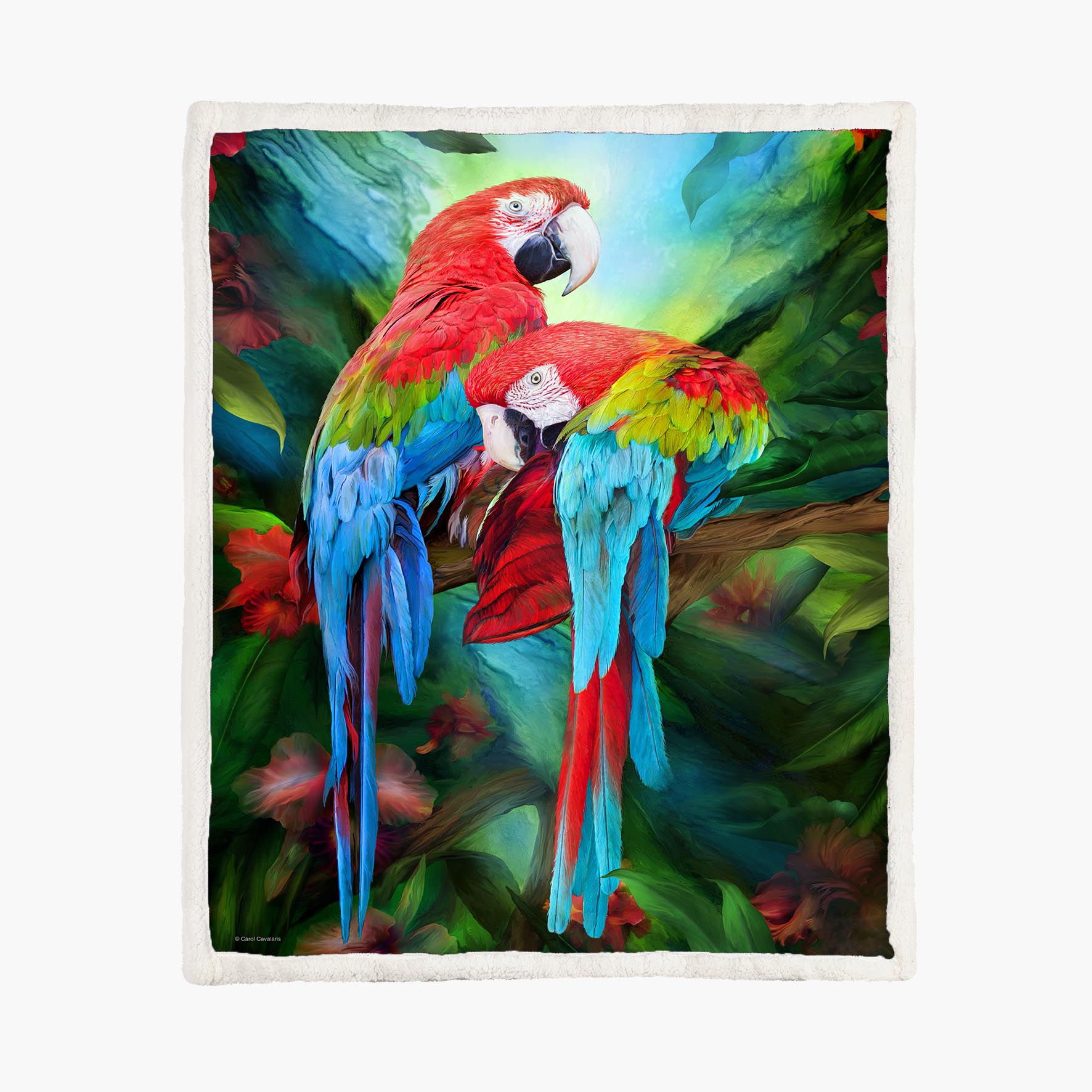 Tropic Spirits Macaws - Size L - 150x200cm - Fleece Blanket