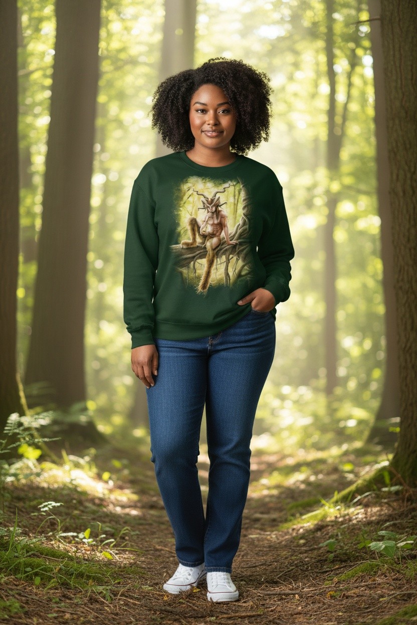 Faun On Green Sweater