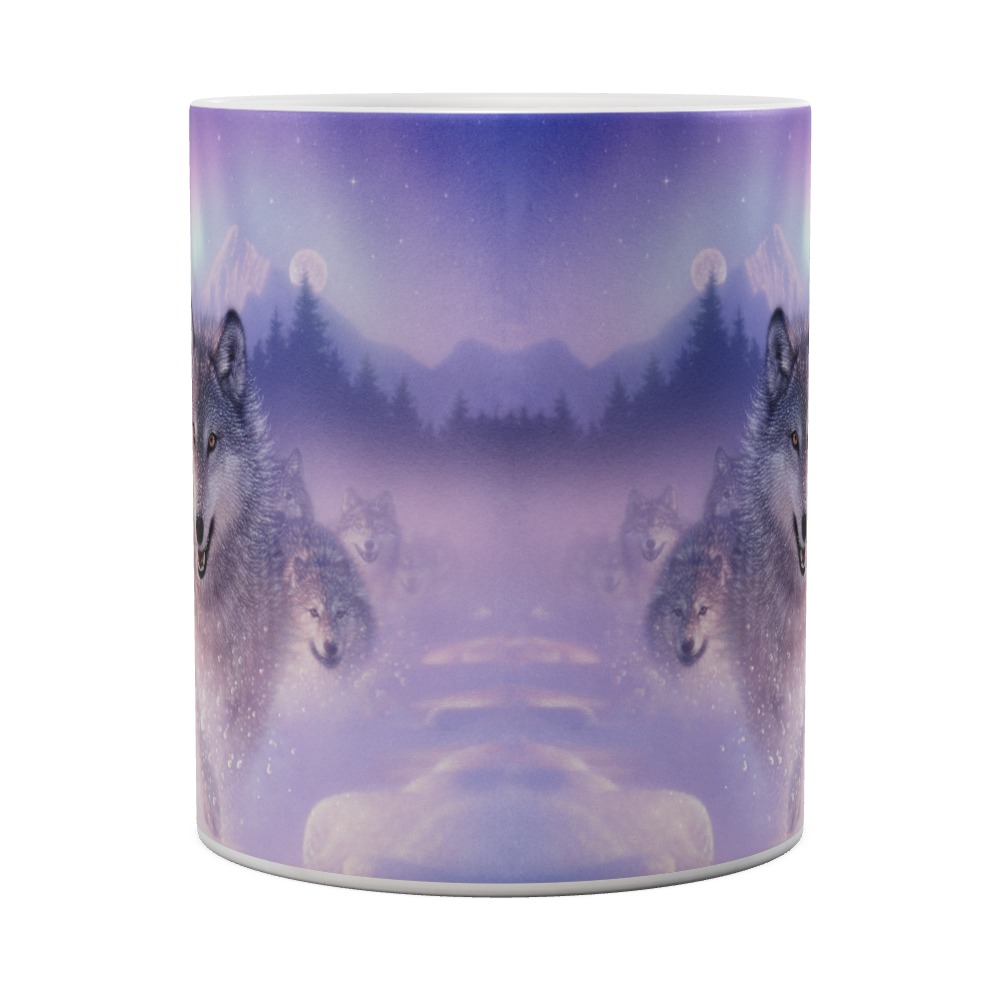 Northern Lights - Wolves Mug