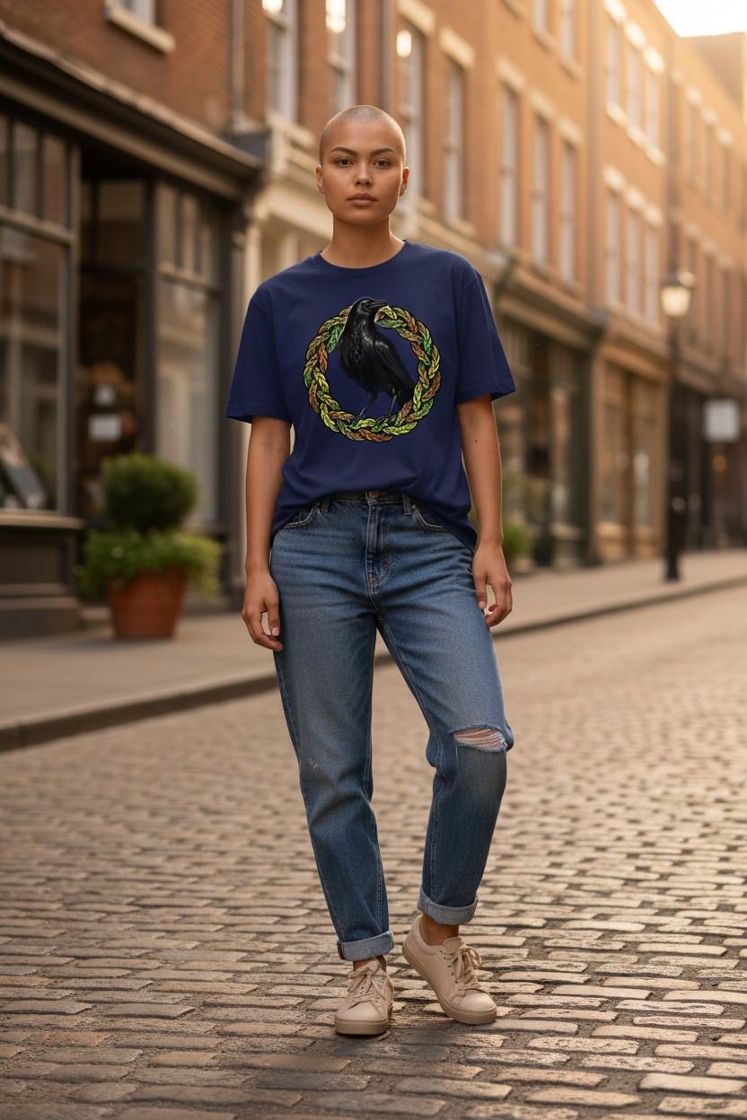 Crow Celtic Knot Ladies T-shirt