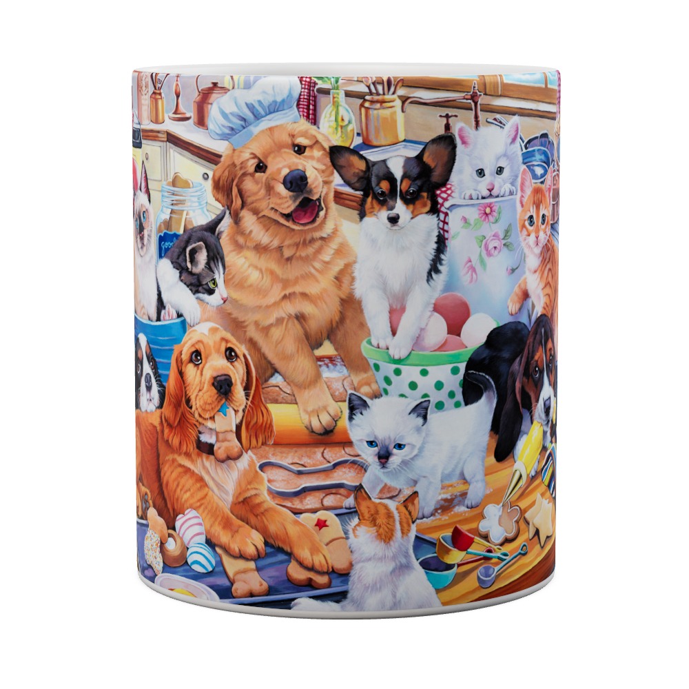Puppies And Kittens In The Kitchen Mug