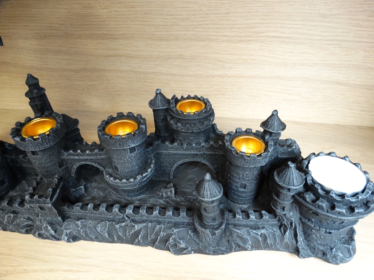 Black Dragon - tealight and candle holder - 45cm