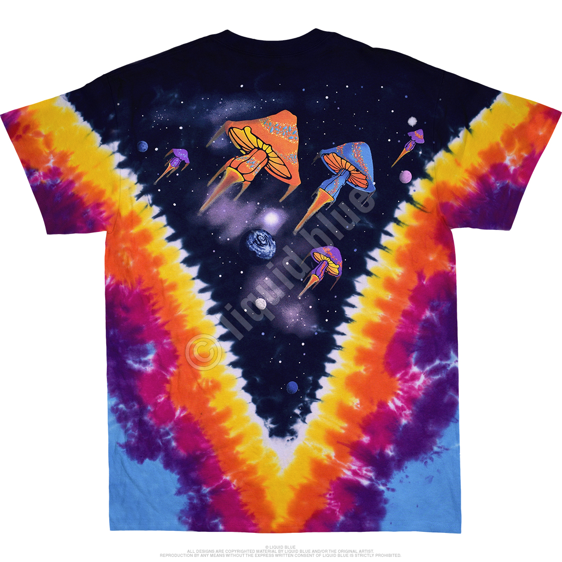 11774b__14814 Space Shrooms Light Fantasy T-shirt
