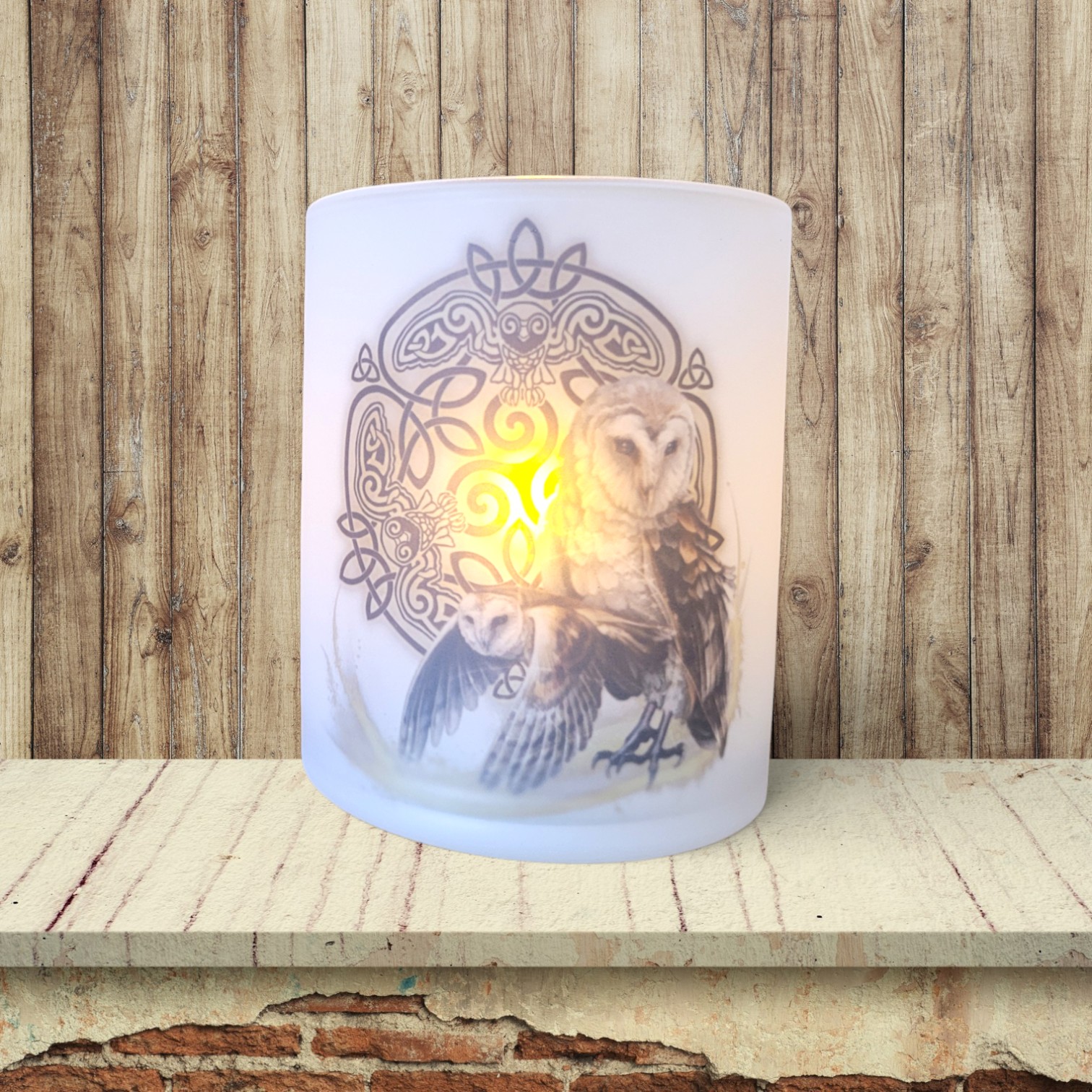Celtic Owl - Candle Light Holder
