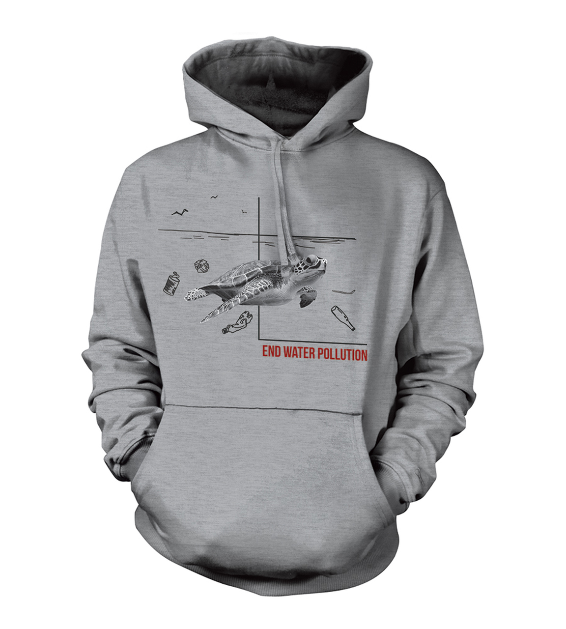 End Water Pollution Turtle Hoodie