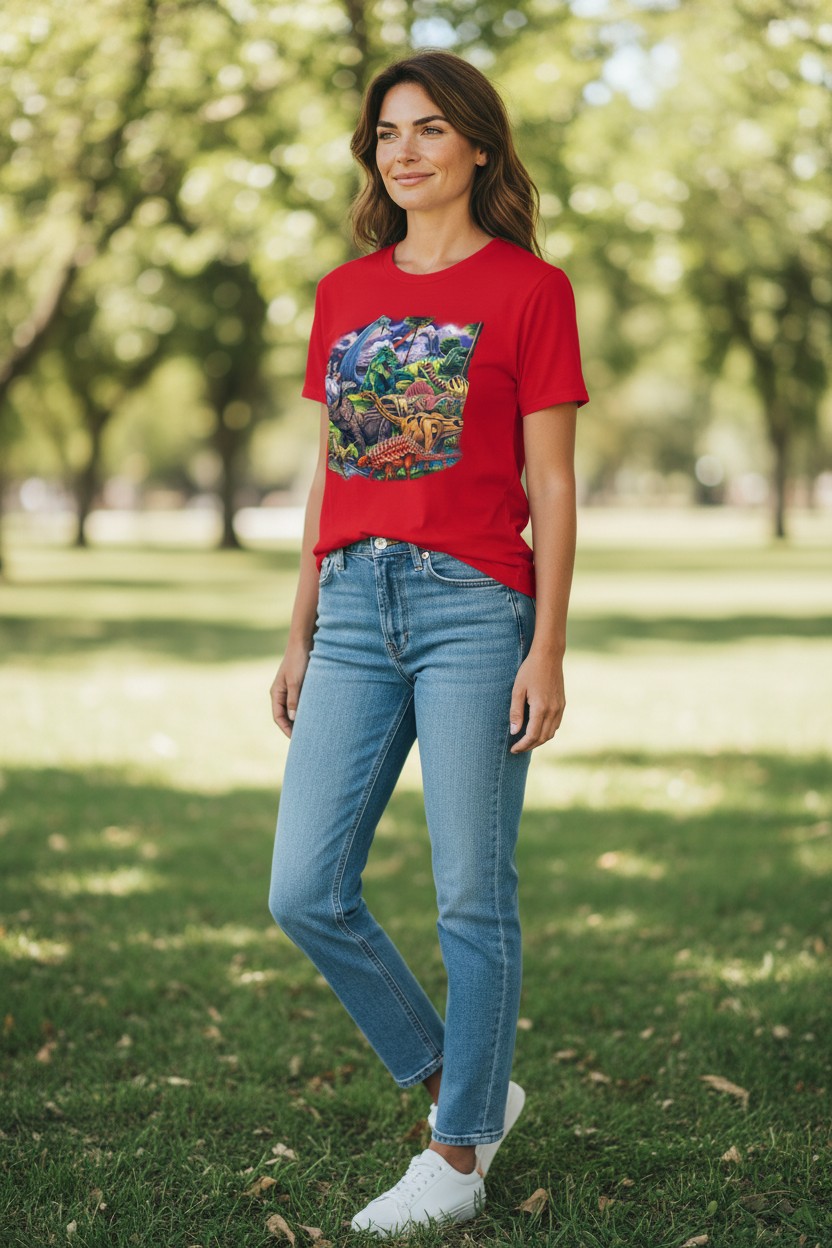 Dinosaur Friends Ladies T-shirt