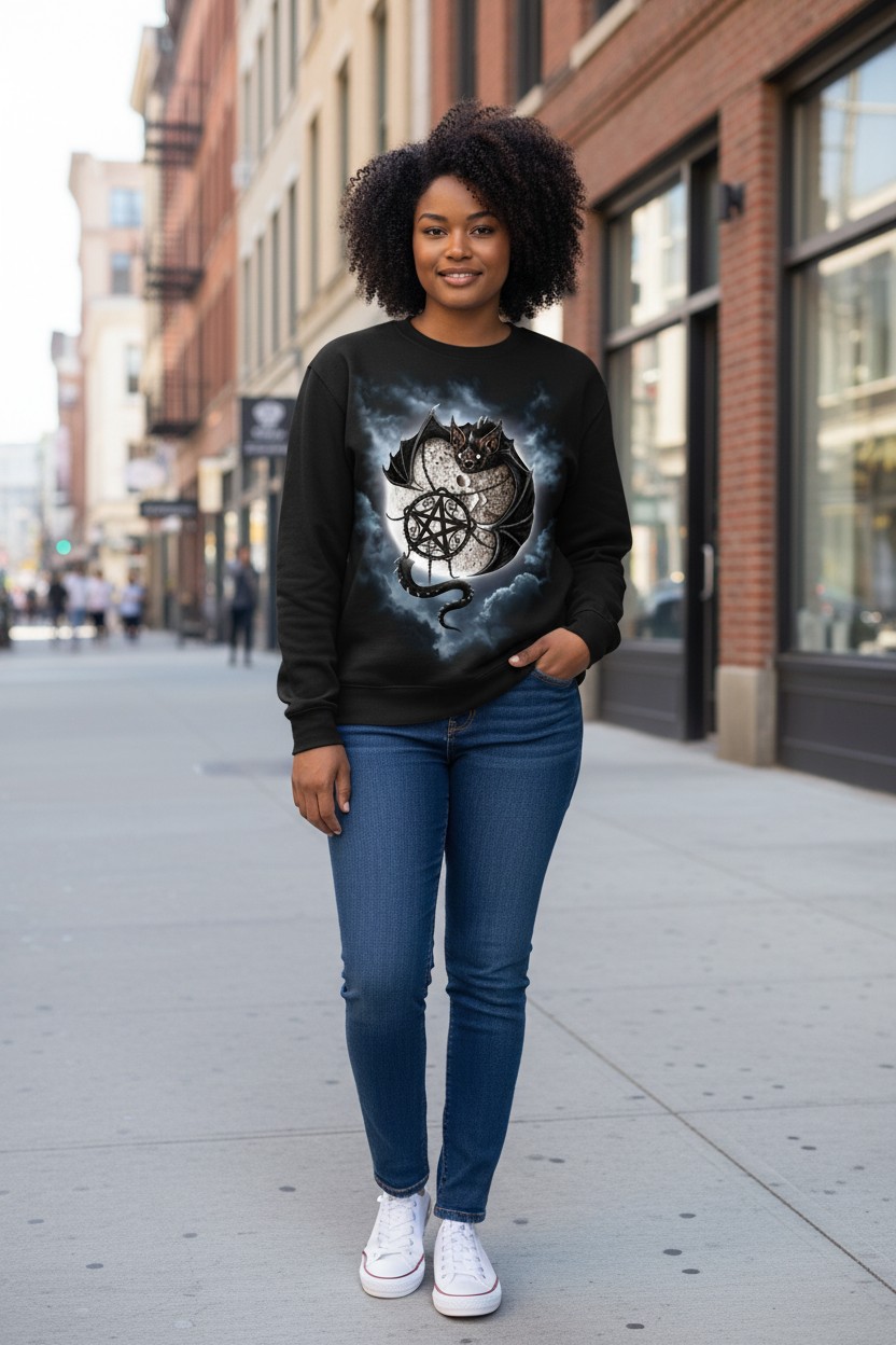 Full Moon Bat Sweater