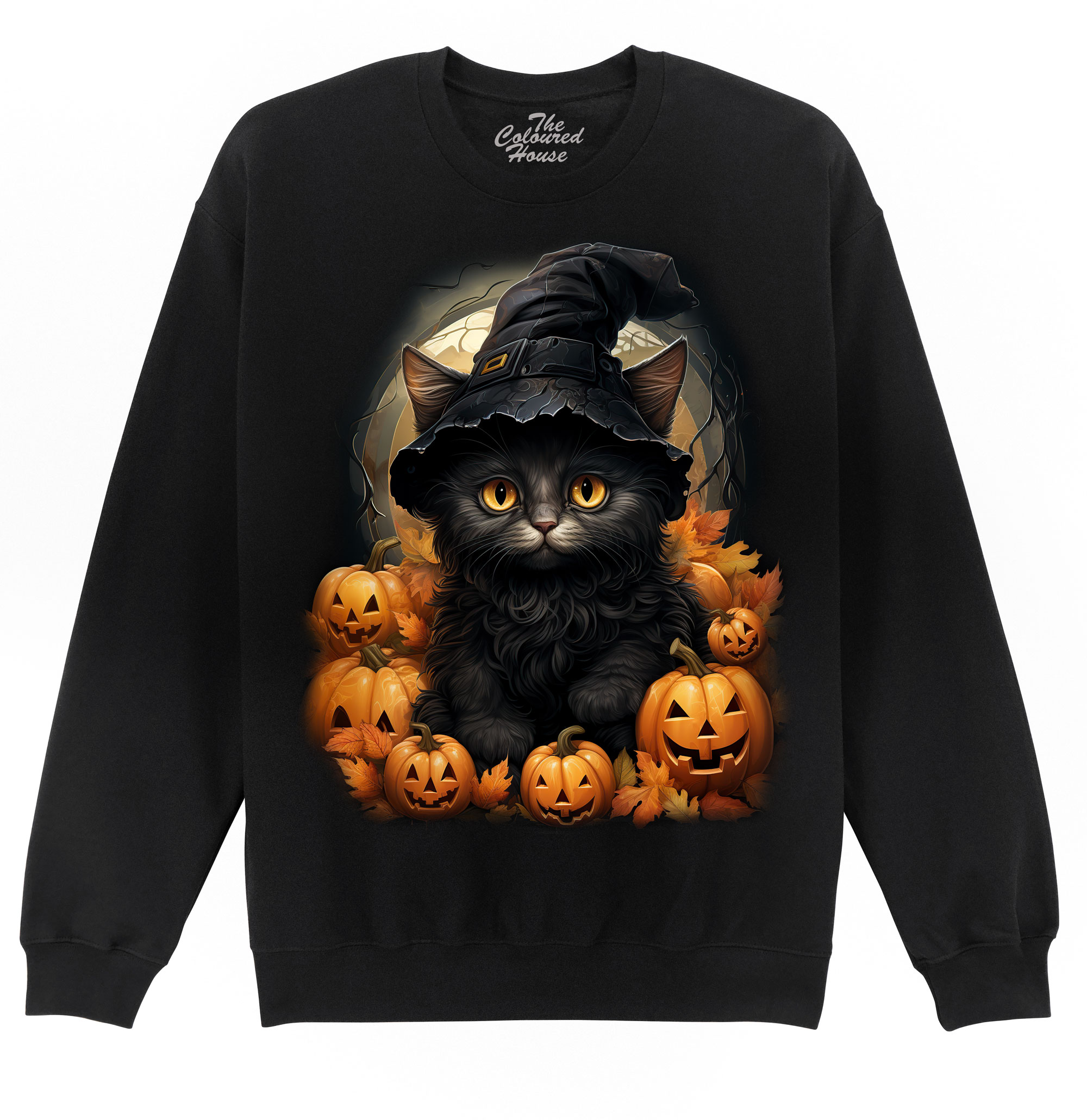 Black Cat Pumpkins Sweater