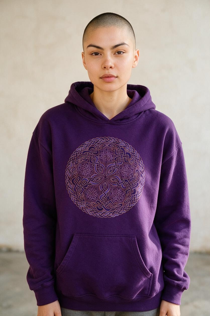 Purple And Gold Knot Hoodie