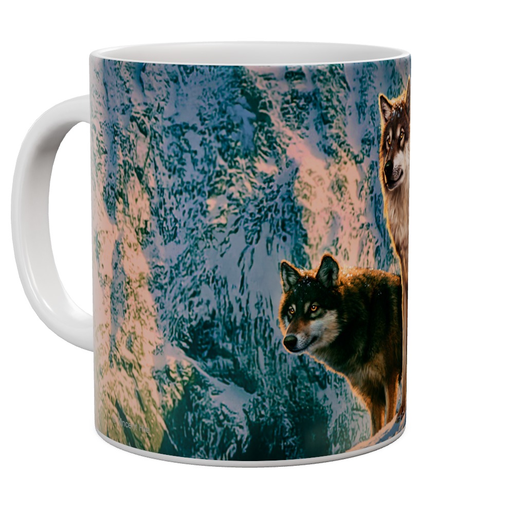 Wolf Couple In Sunset Mug