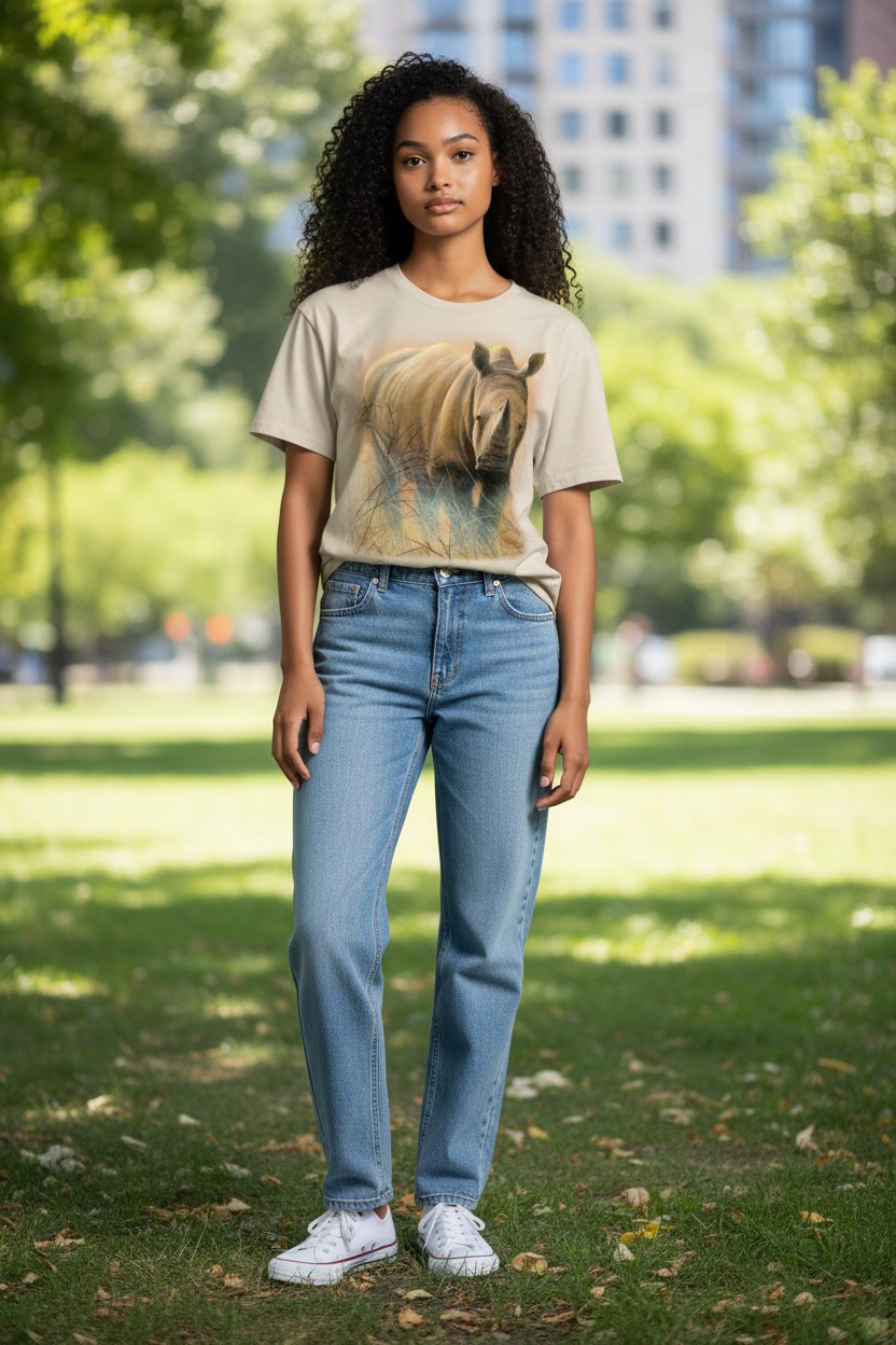 Heat And Dust - White Rhino Ladies T-shirt