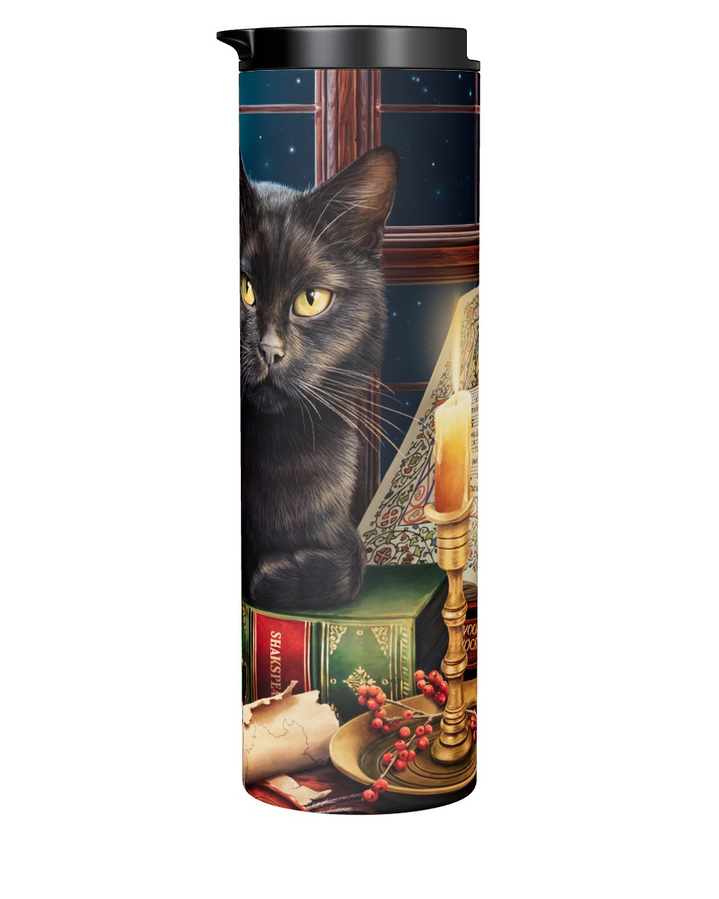 Black Cat By Candlelight Tumbler