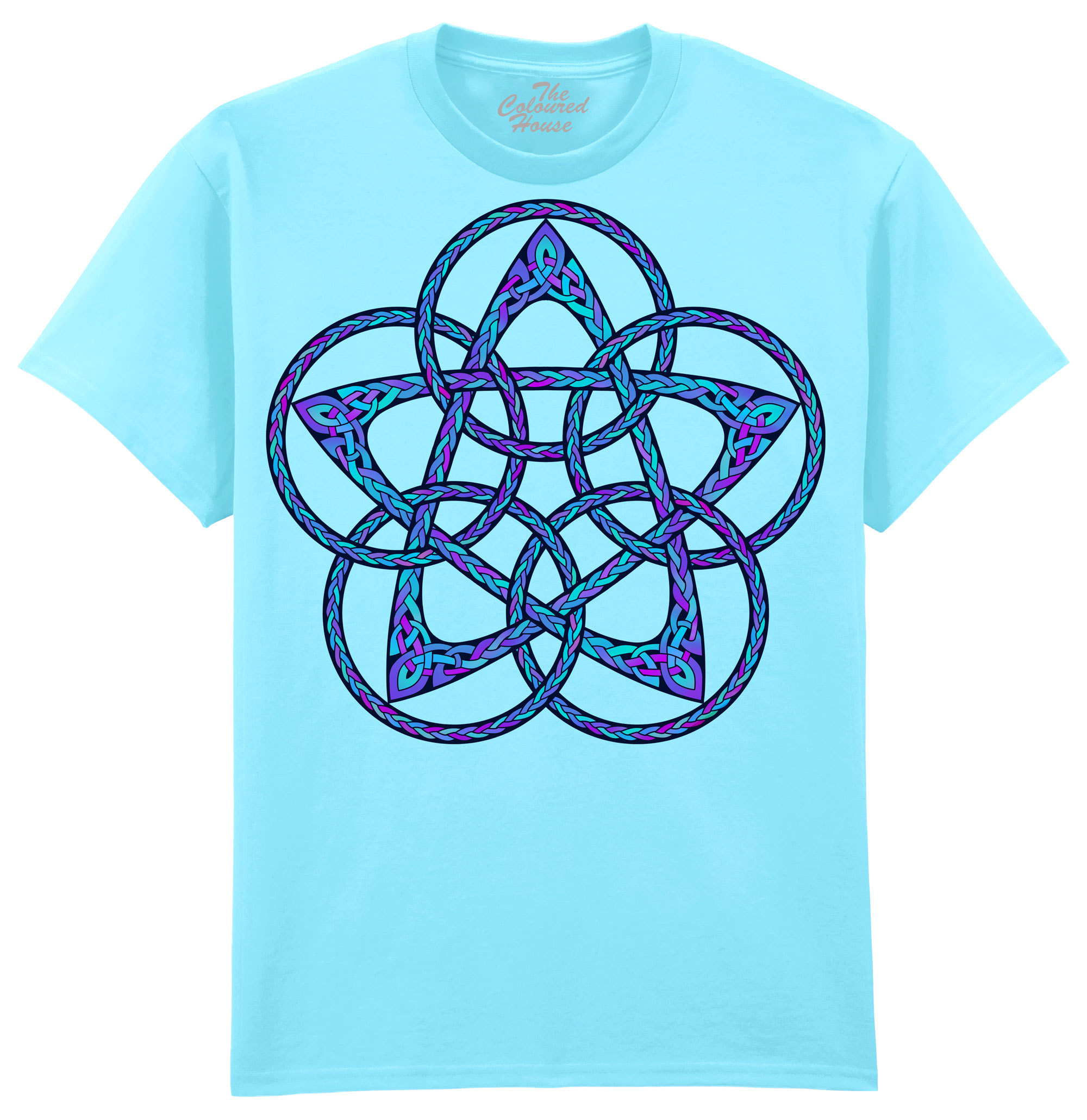Celtic Knot Five Star Circle Blue