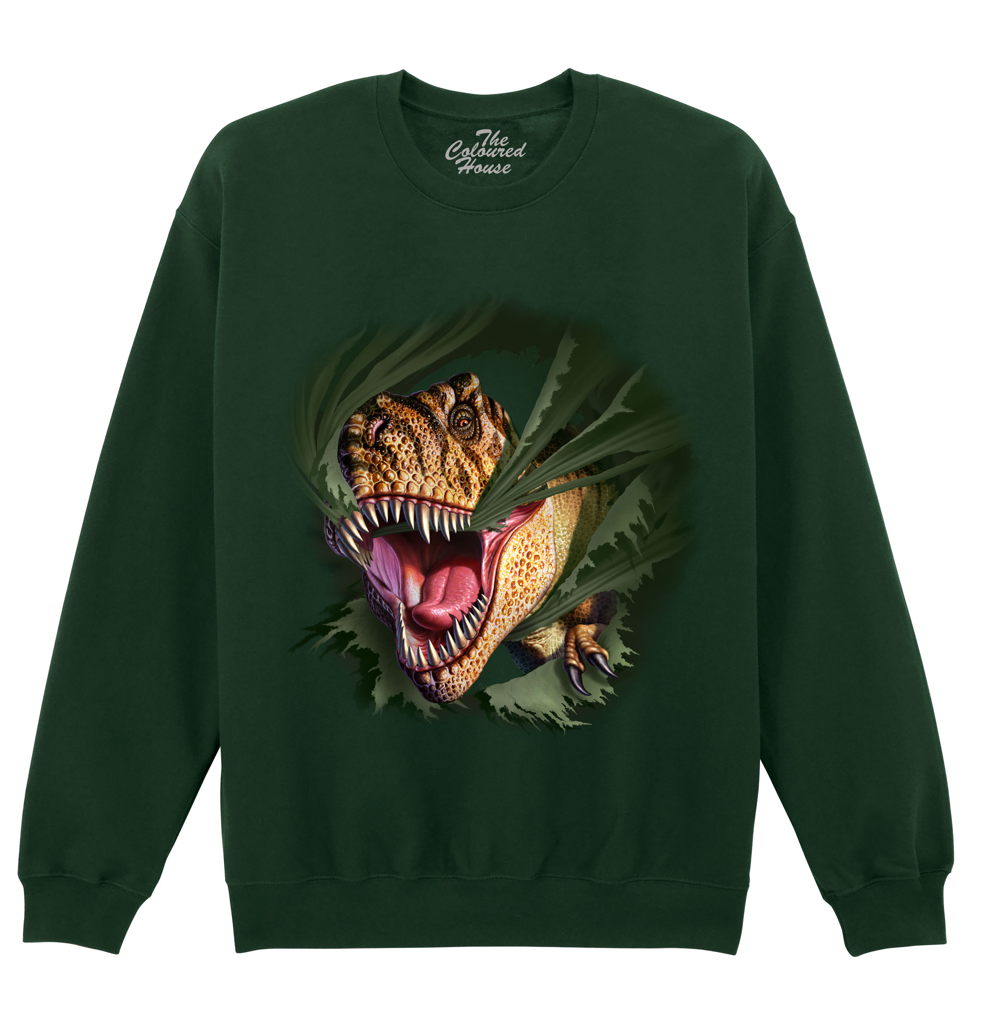 T-Rex Tearing Green Sweater