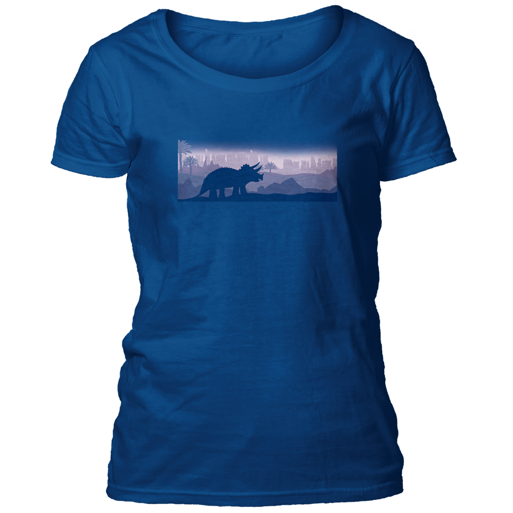 Triceratops Silhouette Women's Scoop T-shirt