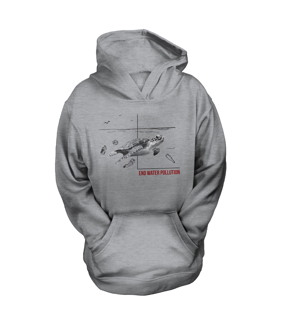 End Water Pollution Turtle KIDS Hoodie