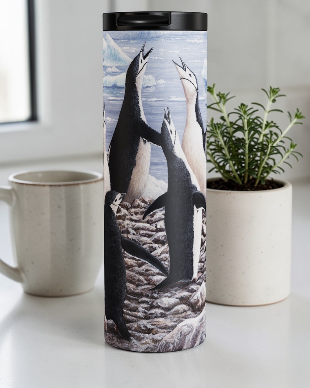 Five Calling Penguins Tumbler