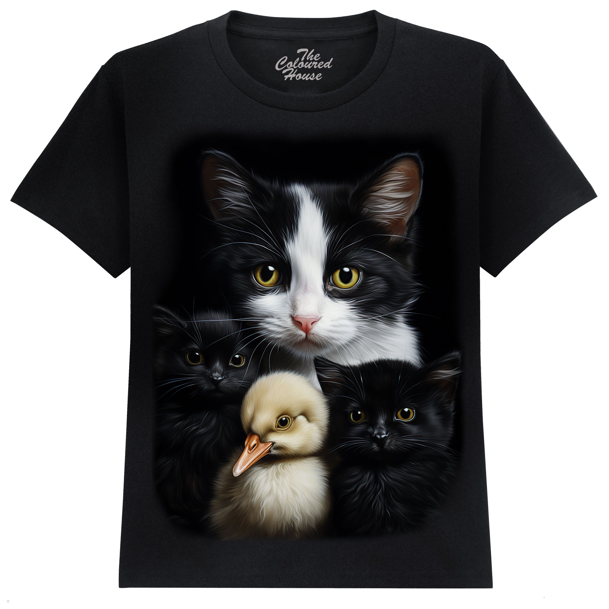 Mom Cat And Kittens Portrait KIDS