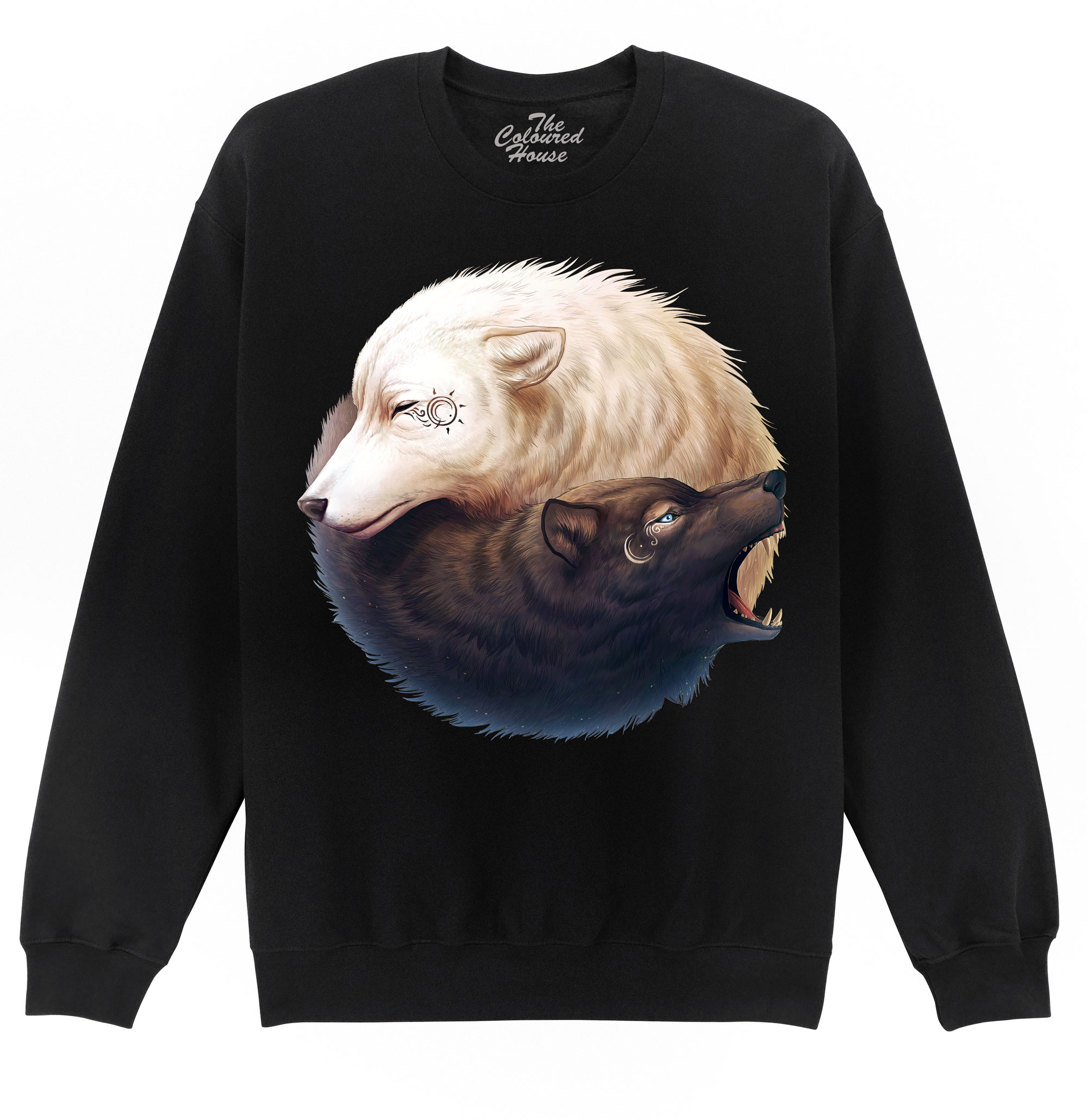 Yin And Yang Wolves Sweater