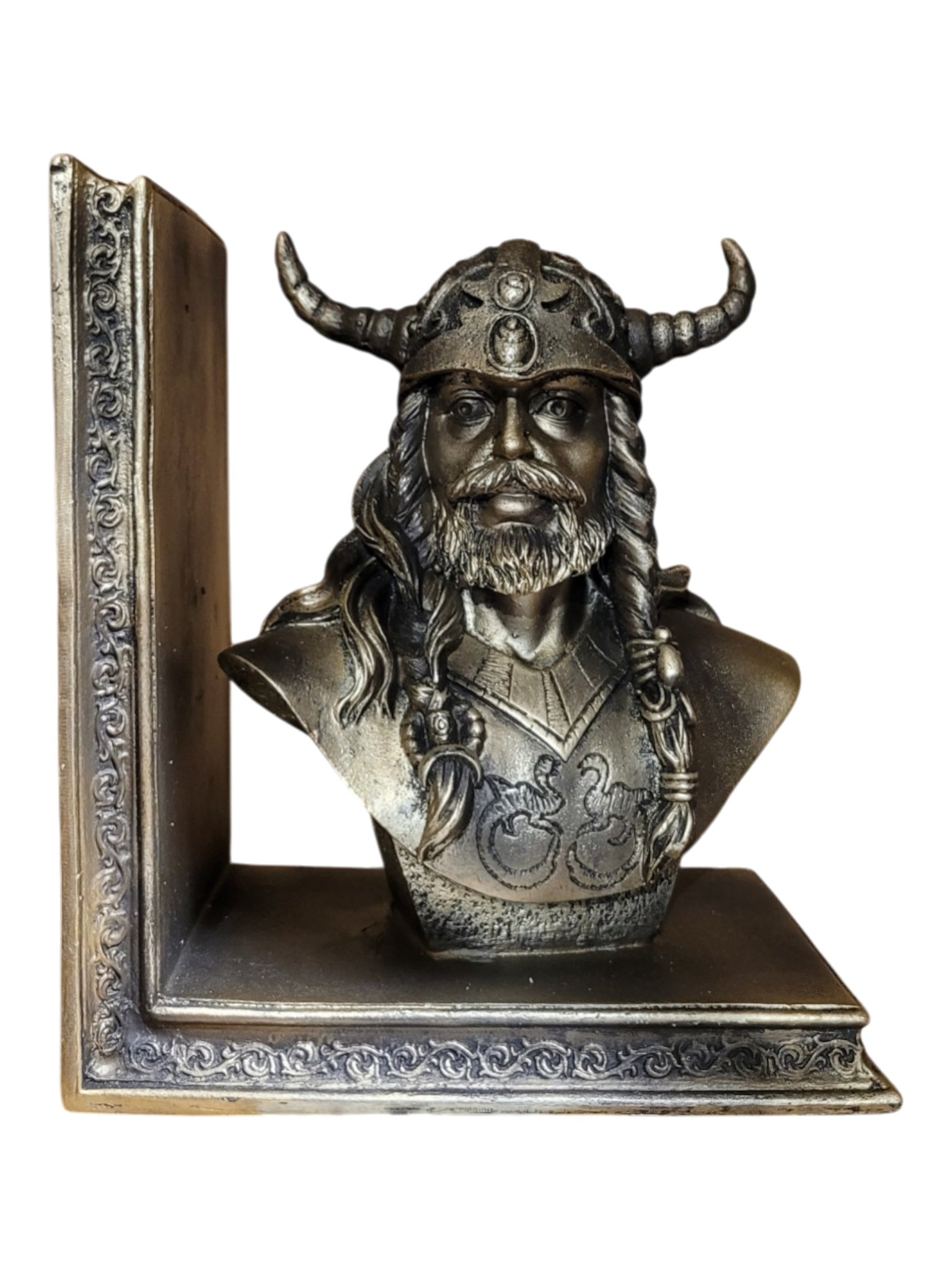 2 Bookends With Viking Busts