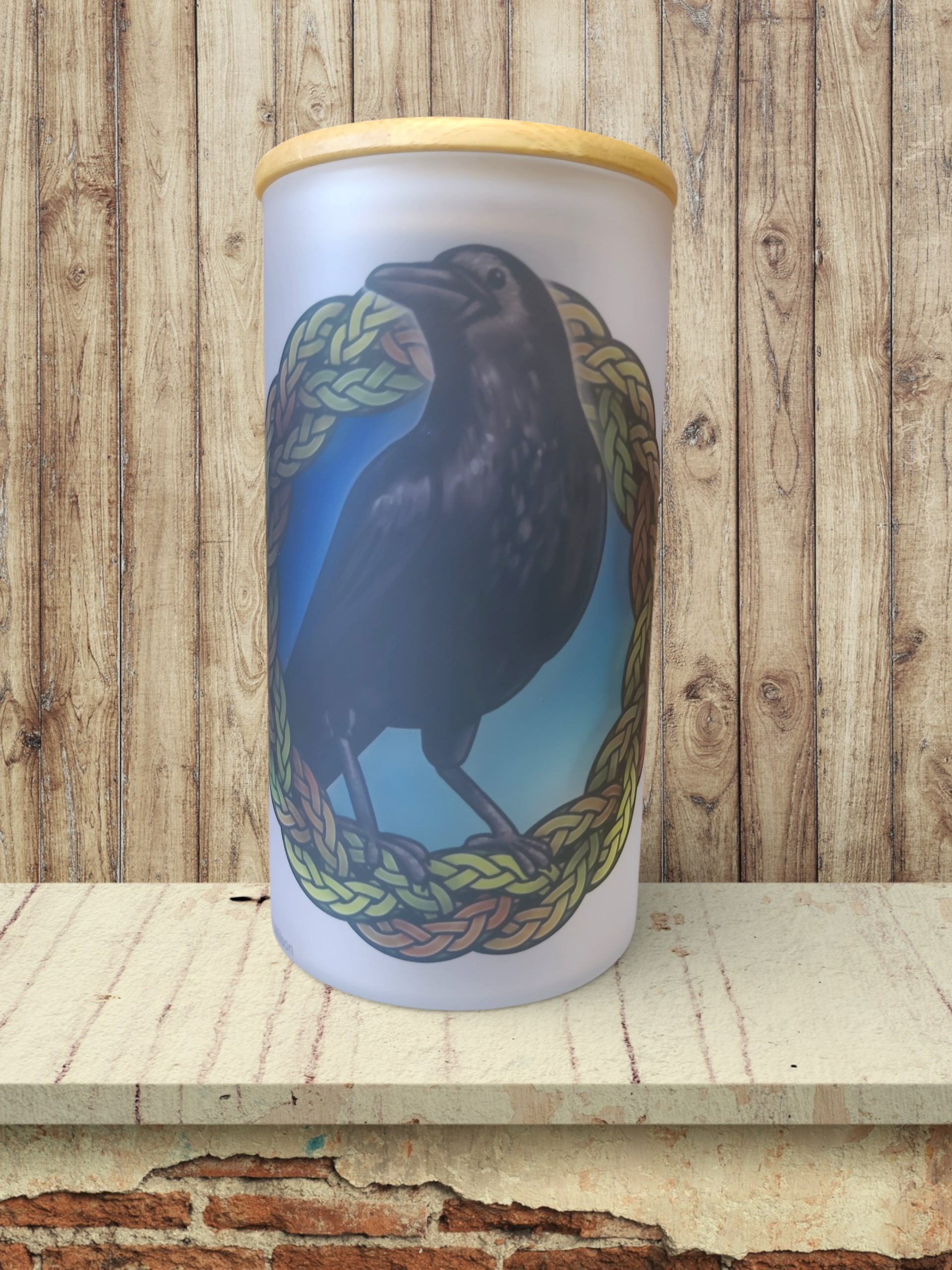 Crow Celtic Knot - Storage Jar 25Oz