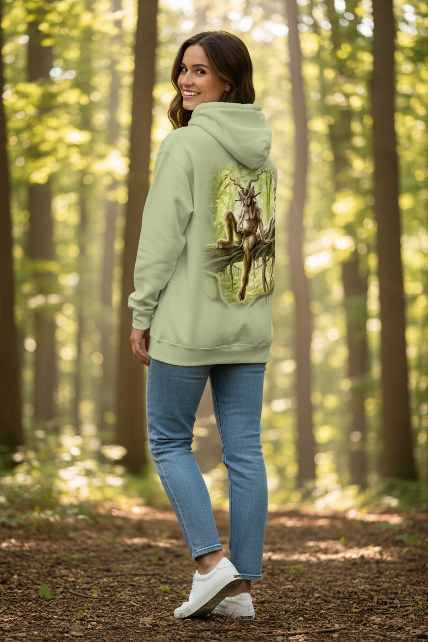 Faun On Green Hoodie