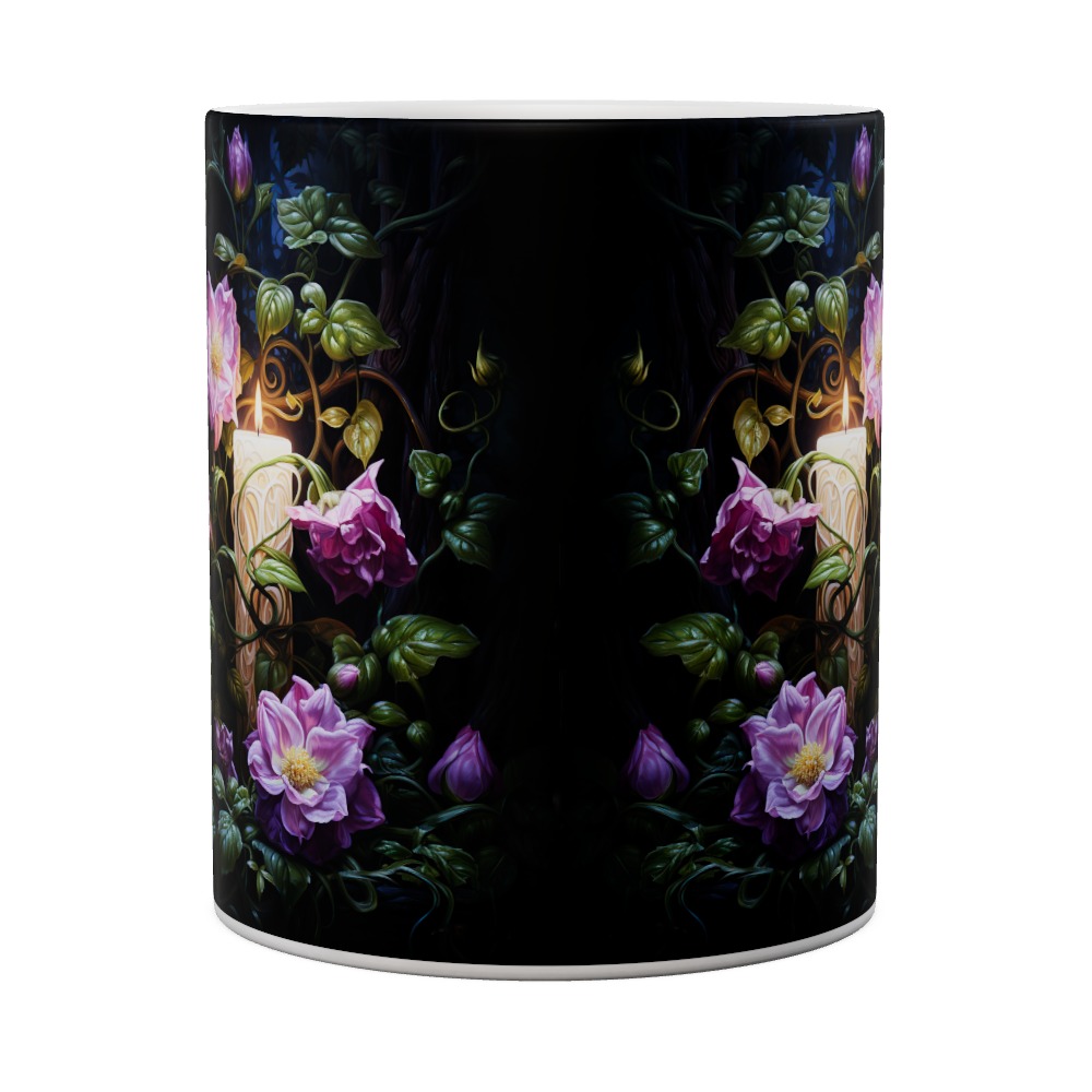 Candle With Pink Flowers Mug