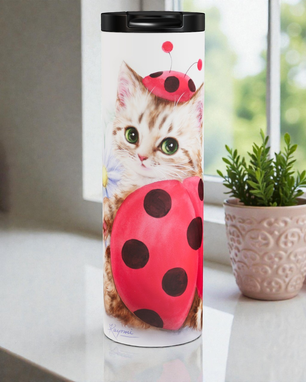 Lady In Red - Cat Tumbler