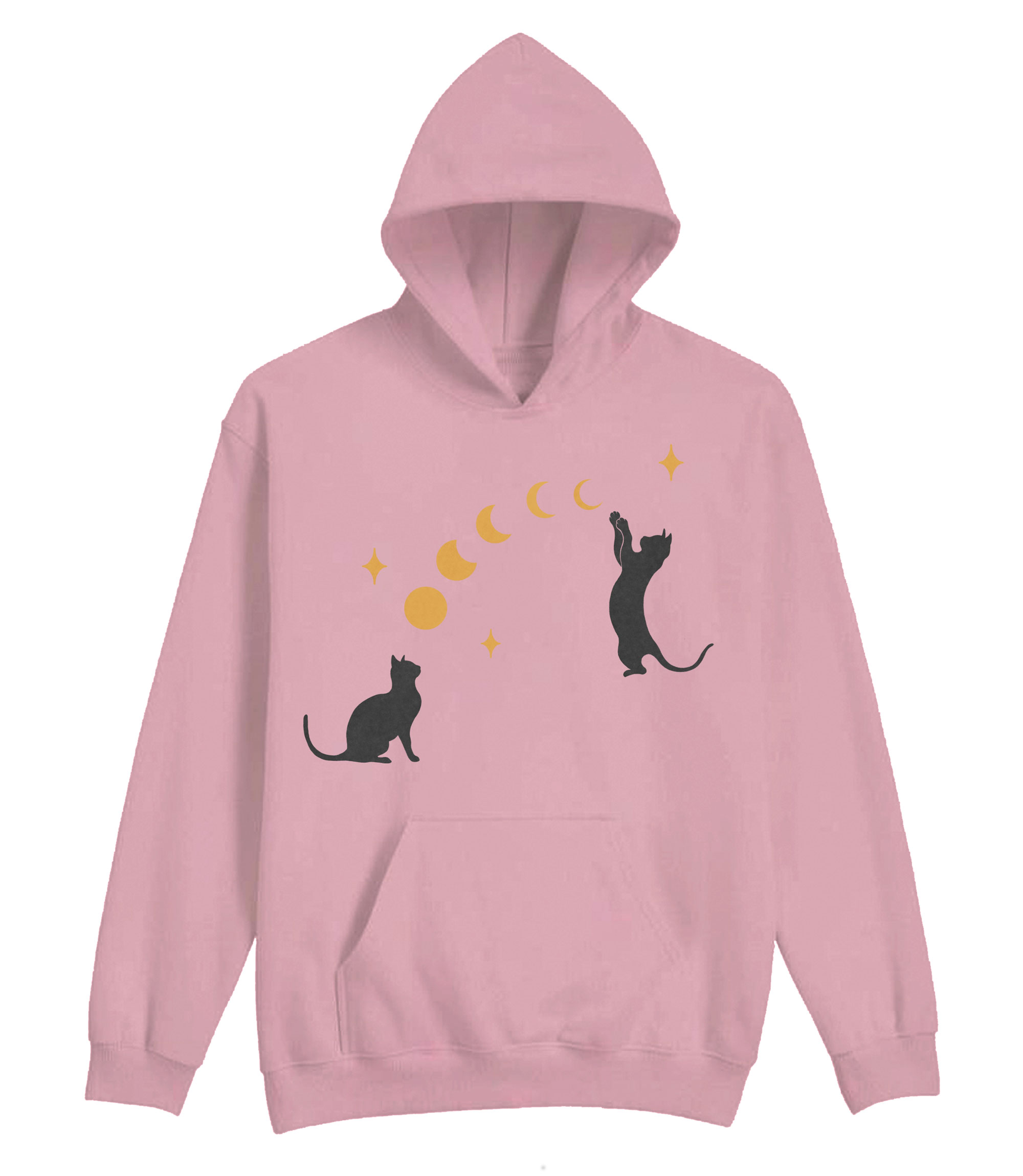 Cat And Moon Bow Hoodie