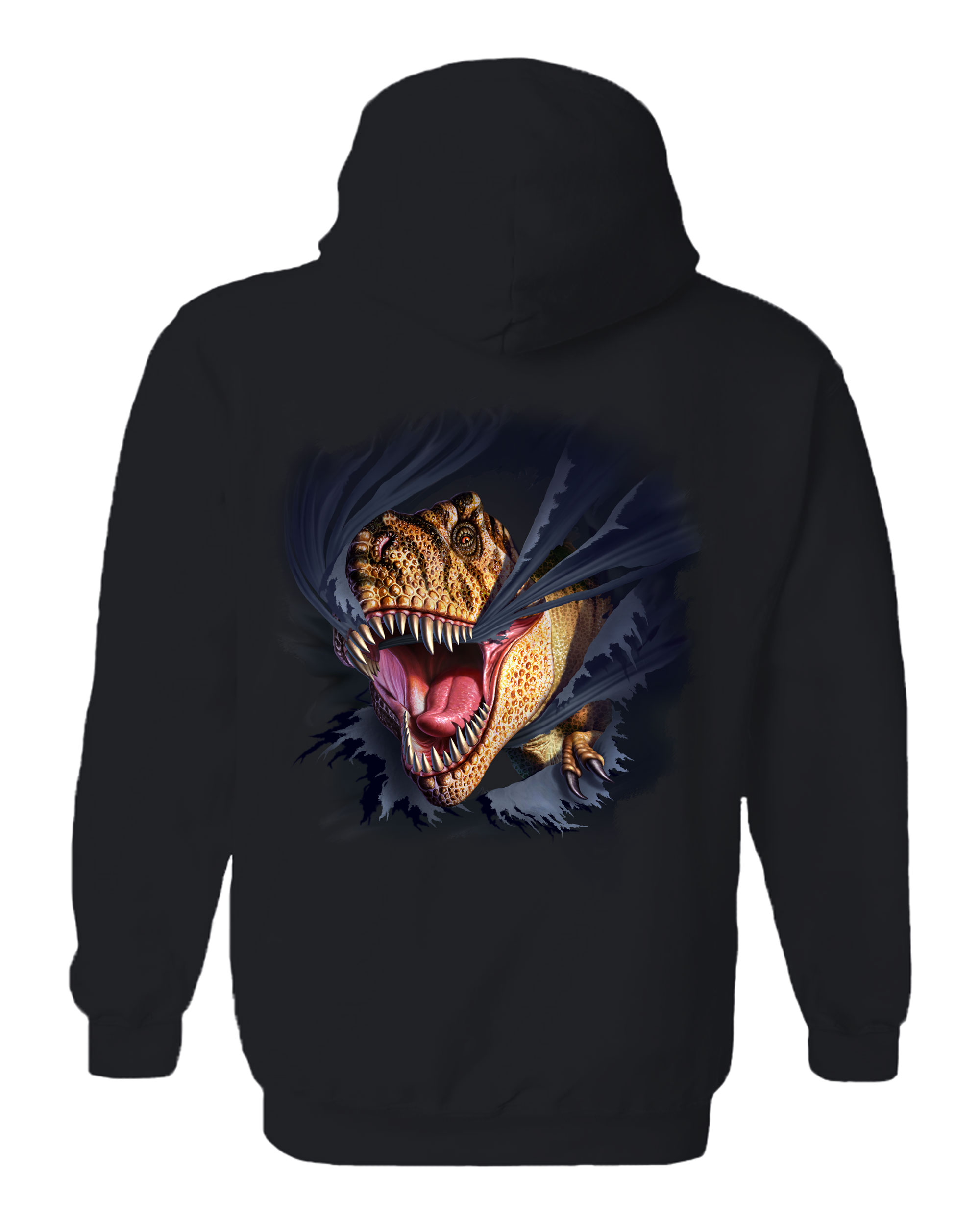 T-Rex Tearing Black Hoodie