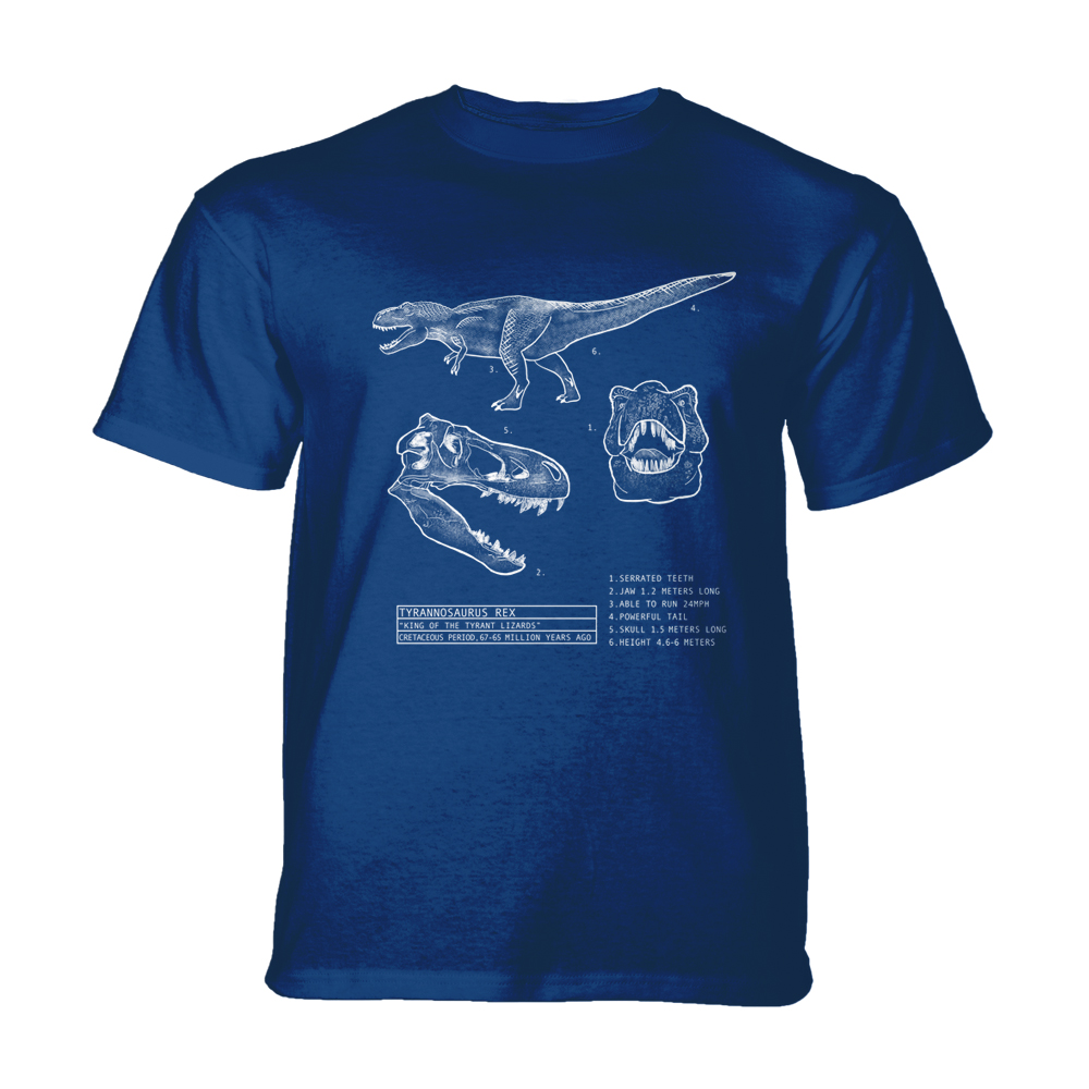 T-Rex Blueprint in Blue KIDS