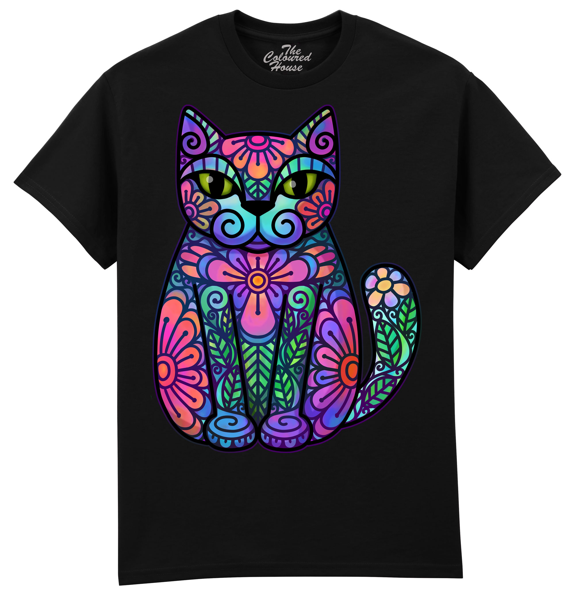 Flowers And Leaves Cat
