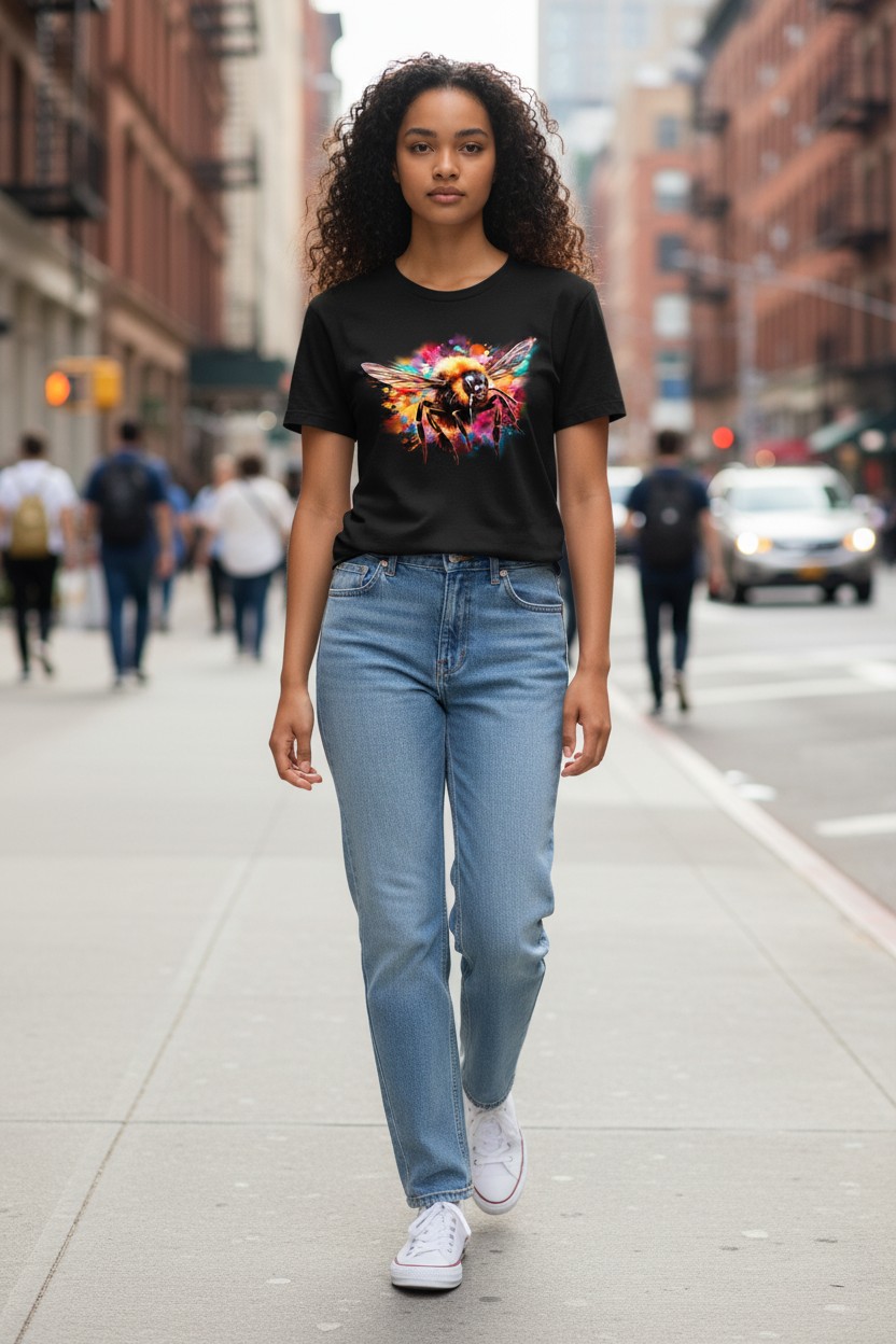 Colorful Bee Ladies T-shirt