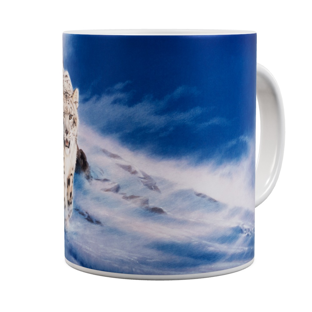 Snow Leopard In Snowstorm Mug