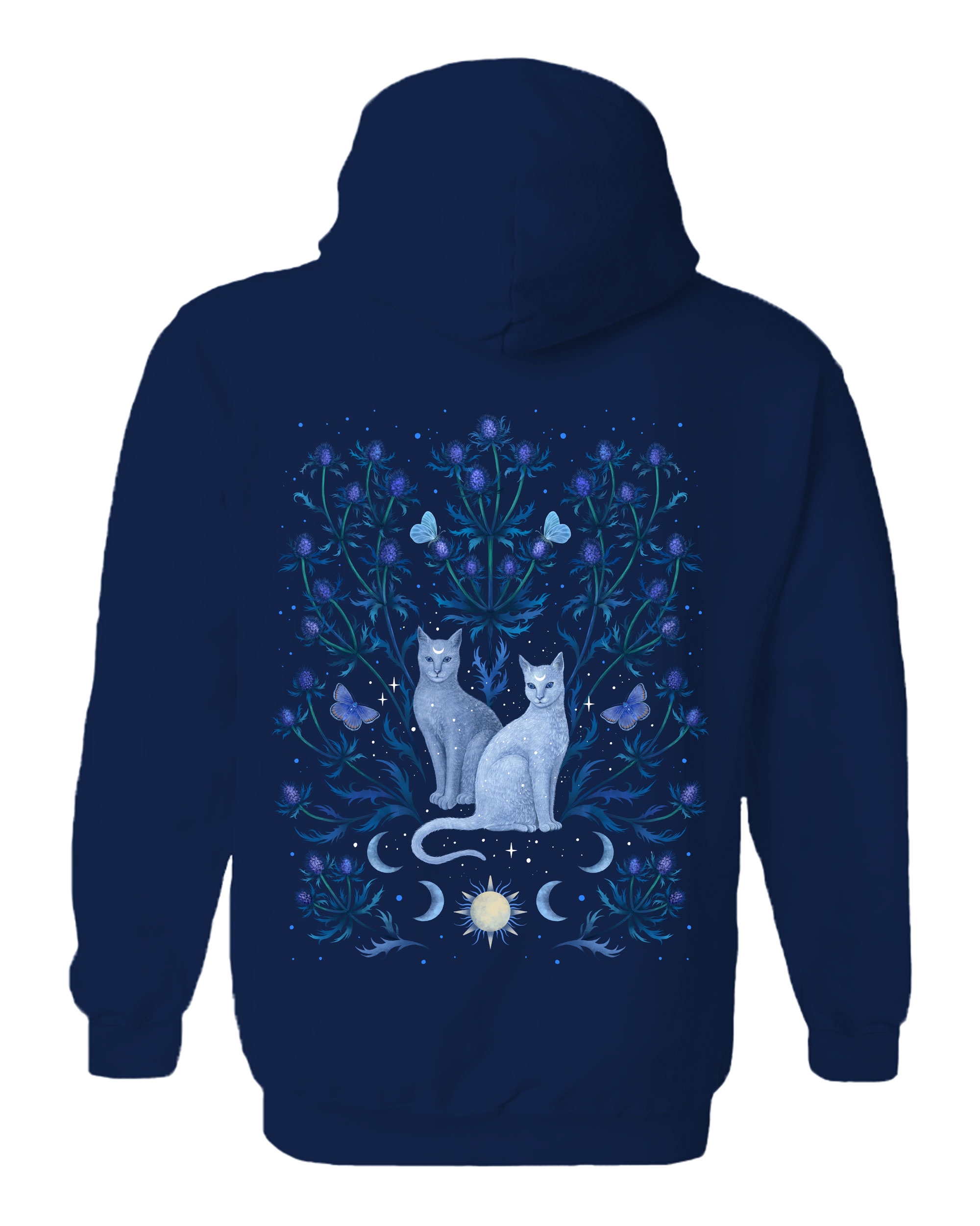 Blue Thistle Cats Hoodie