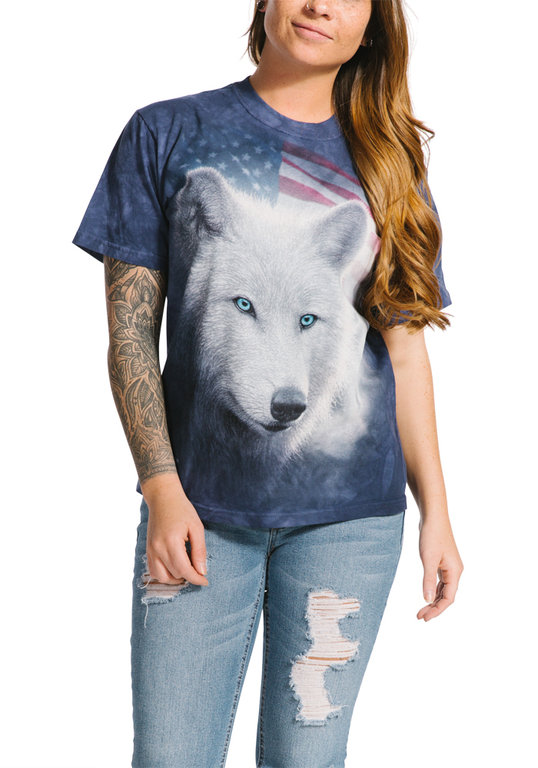 Patriotic White Wolf