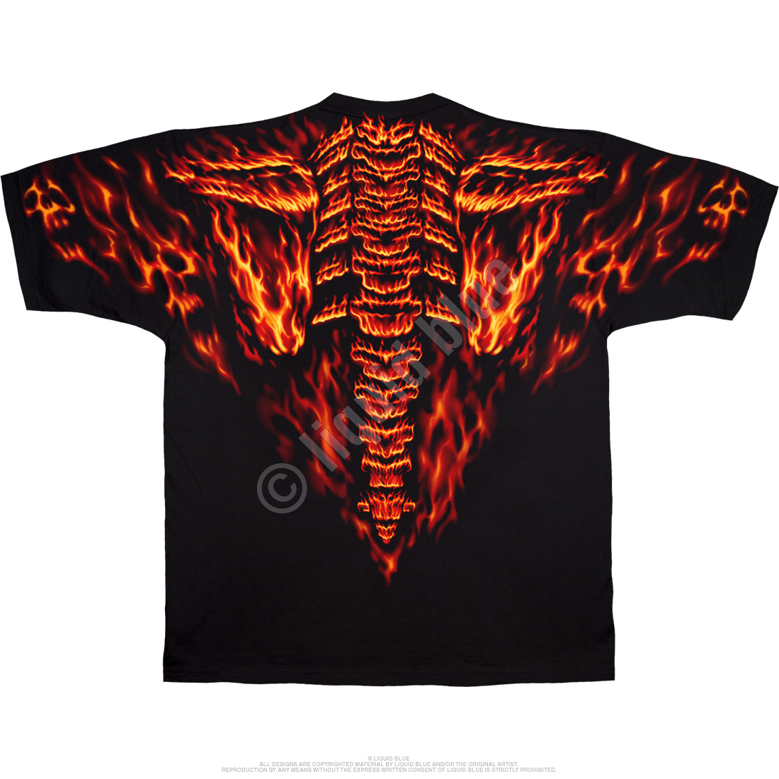 31651b__99953 Raging Inferno Skull T-shirt