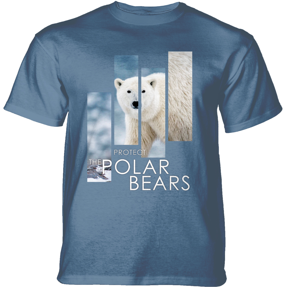 Protect Polar Bear Split Portrait Blue