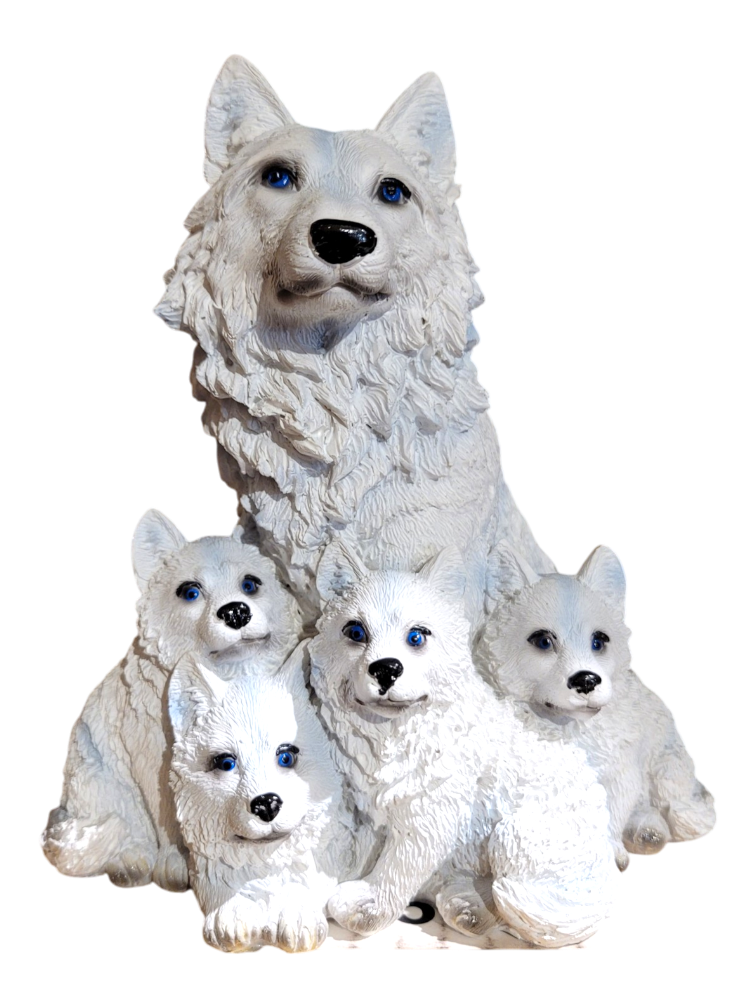 Sitting Polar Wolf With Pups