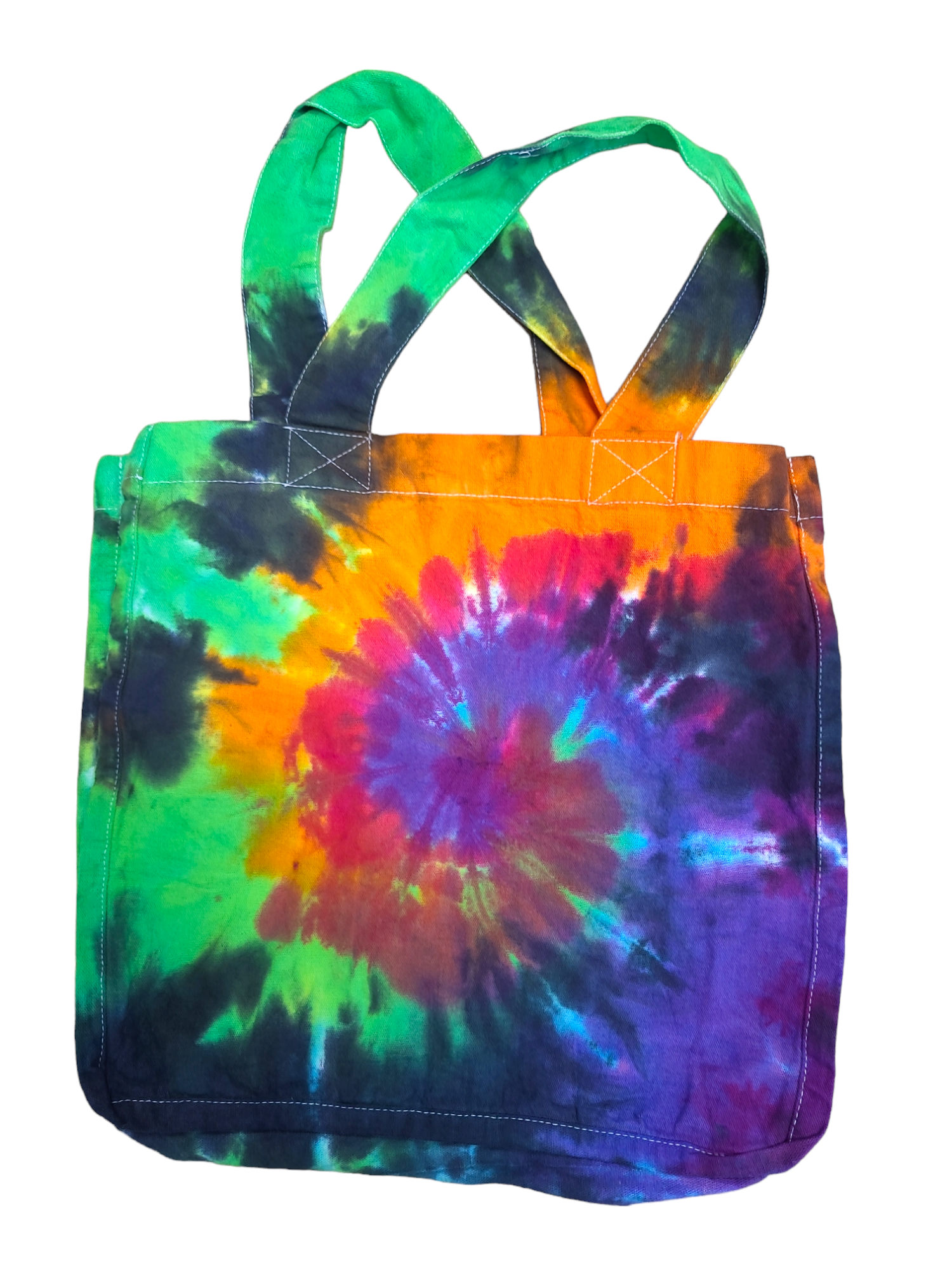 Tie Dye Tote Bag Swirl Electric Rainbow