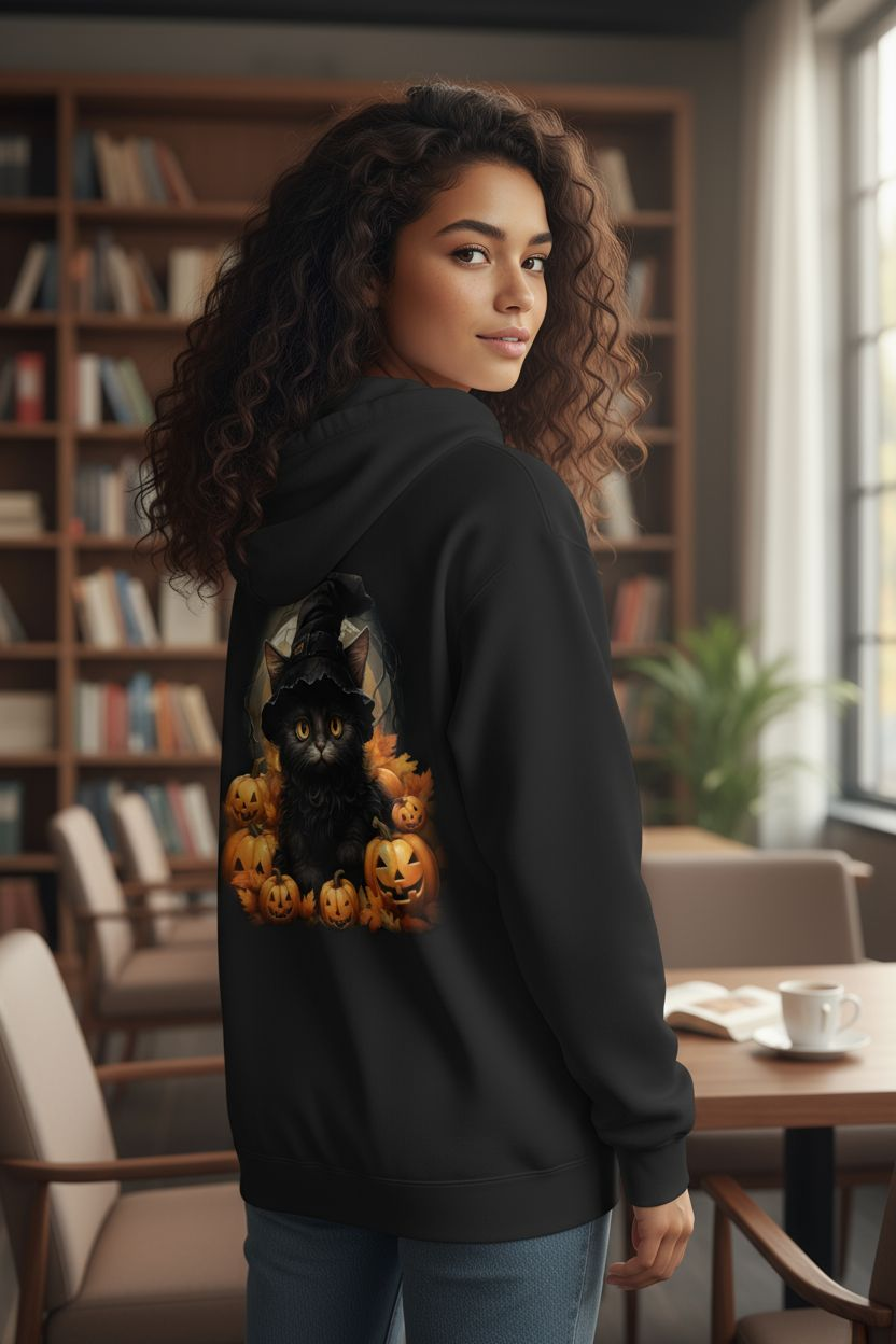Black Cat Pumpkins Hoodie