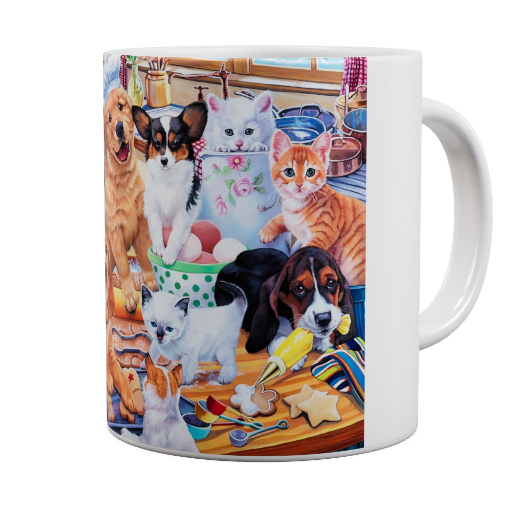 Puppies And Kittens In The Kitchen Mug