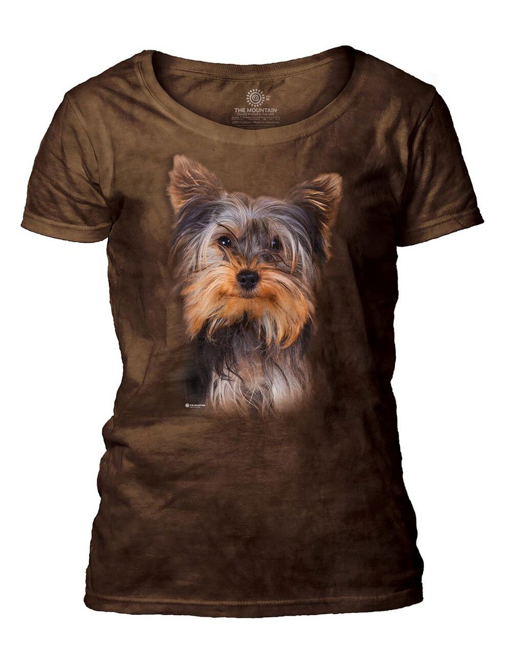 Smiling Yorkie Portrait Women's Scoop T-shirt
