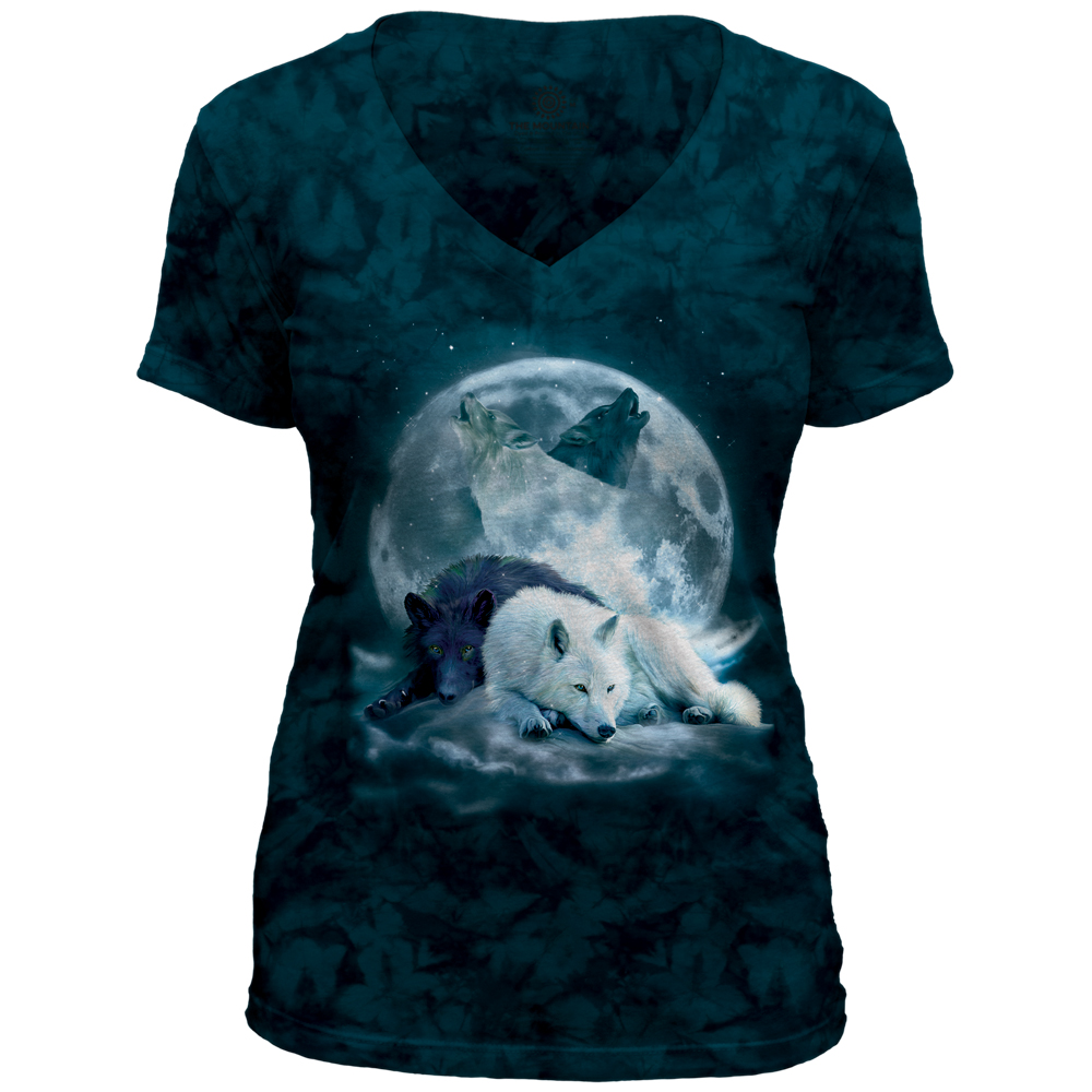 Yin Yang Wolf Mates V-Neck Tri-Blend