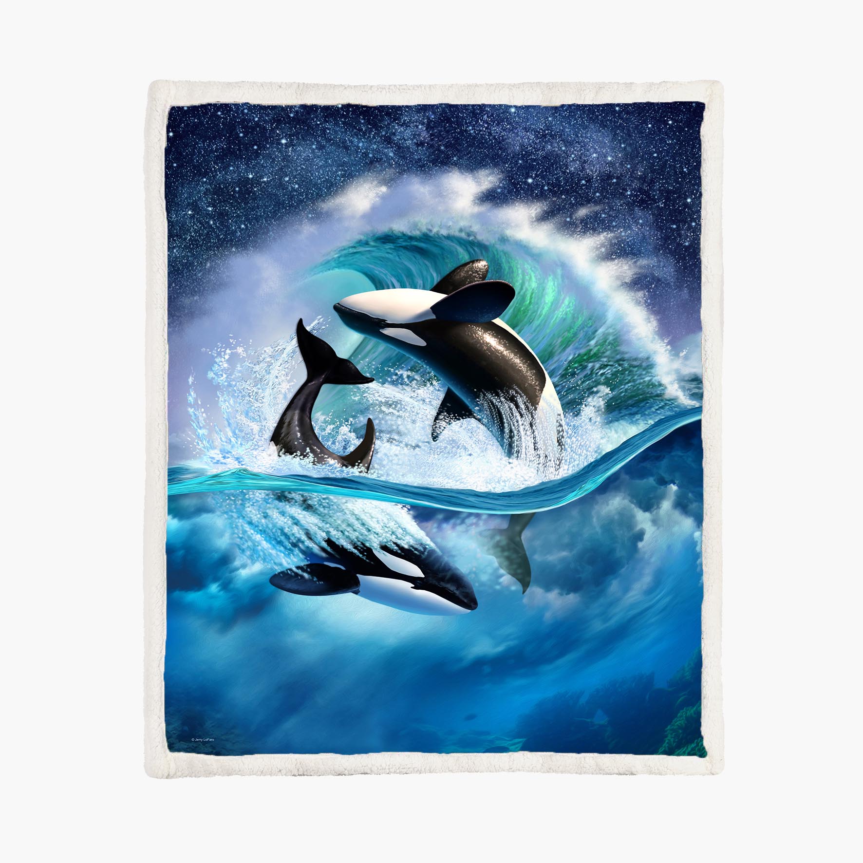 Orca Wave - Size L - 150x200cm - Fleece Blanket