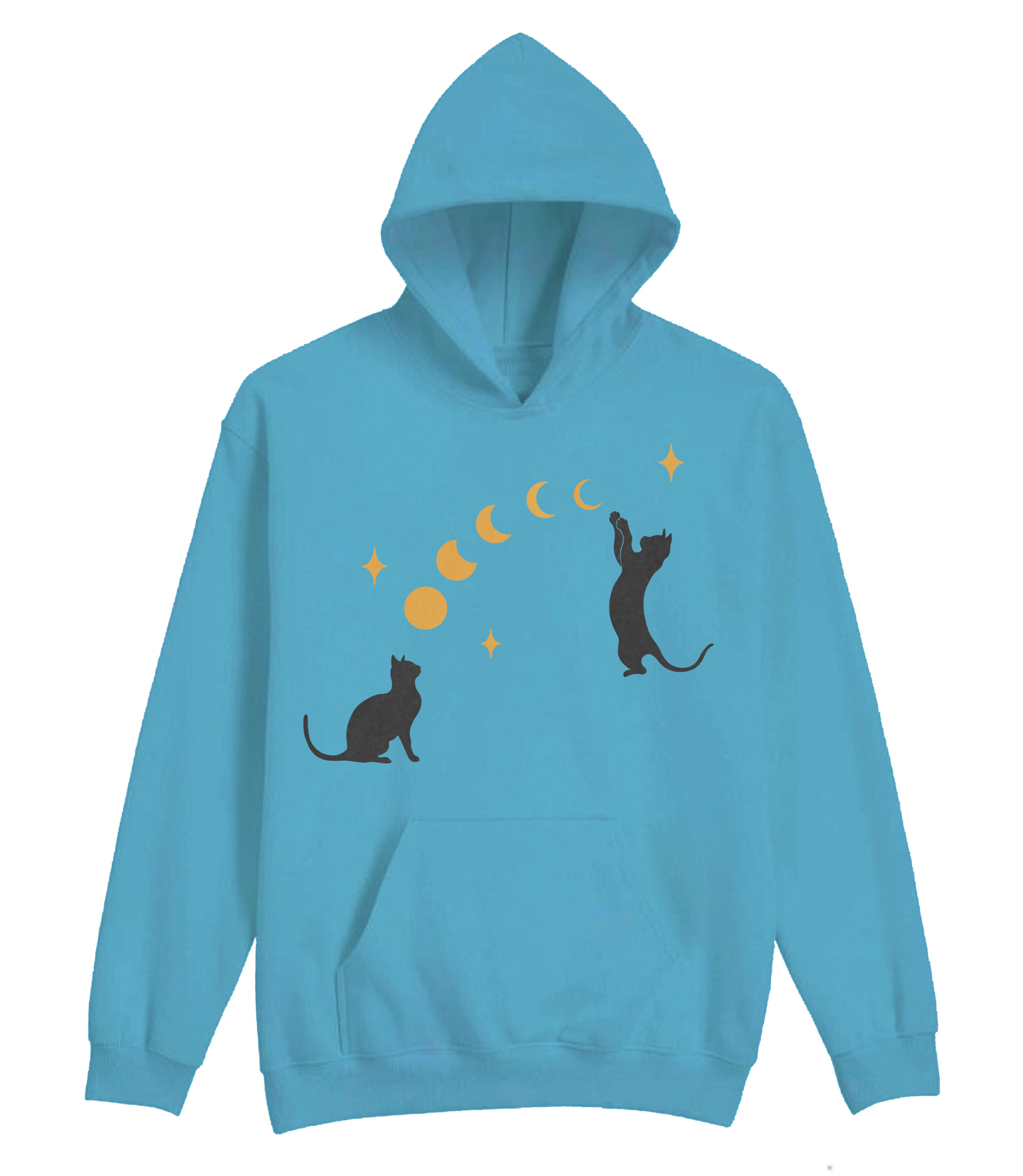 Cat And Moon Bow Hoodie