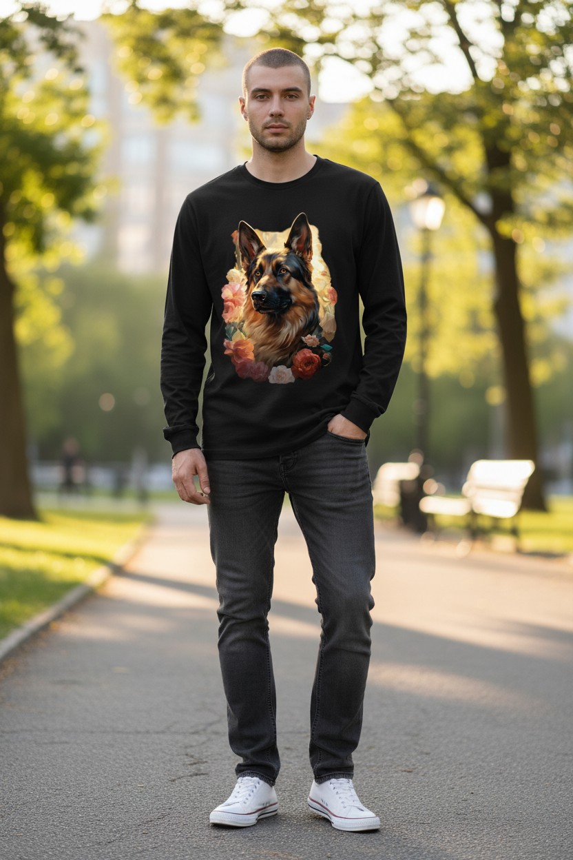 German Shepherd Portrait Longsleeve